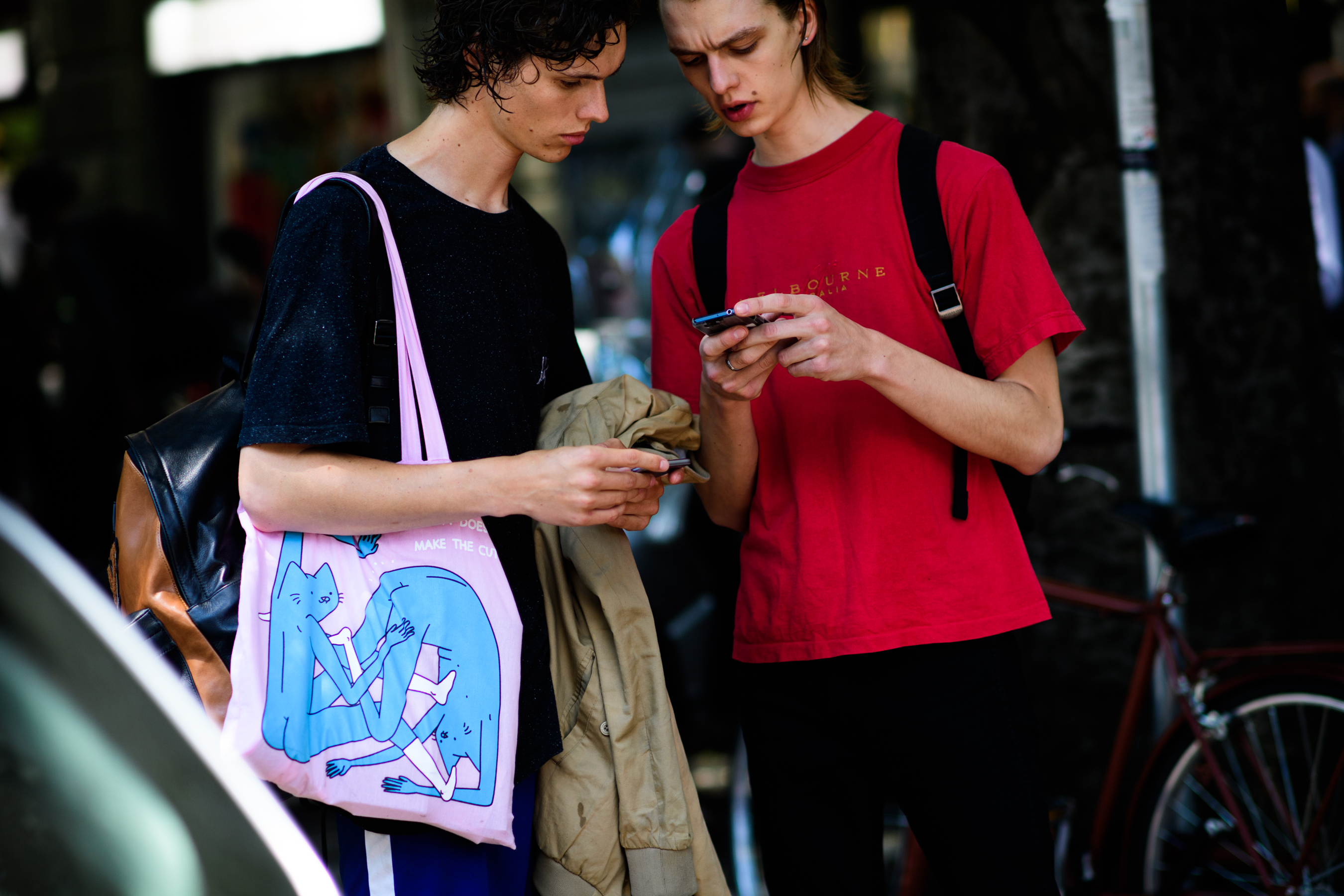 Two male modelks after the show