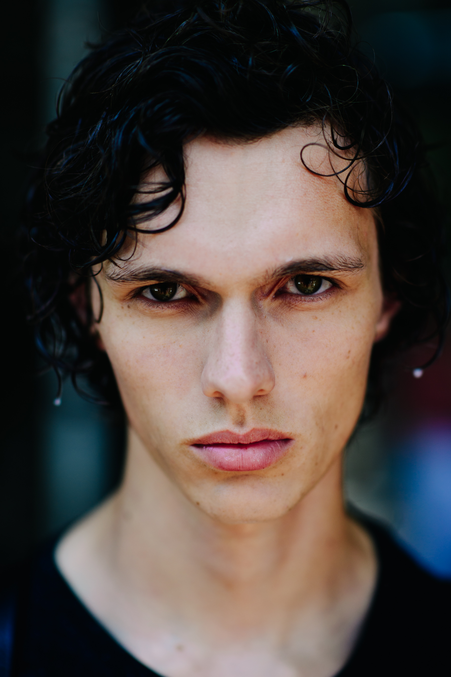 Portrait of a model with curly hair