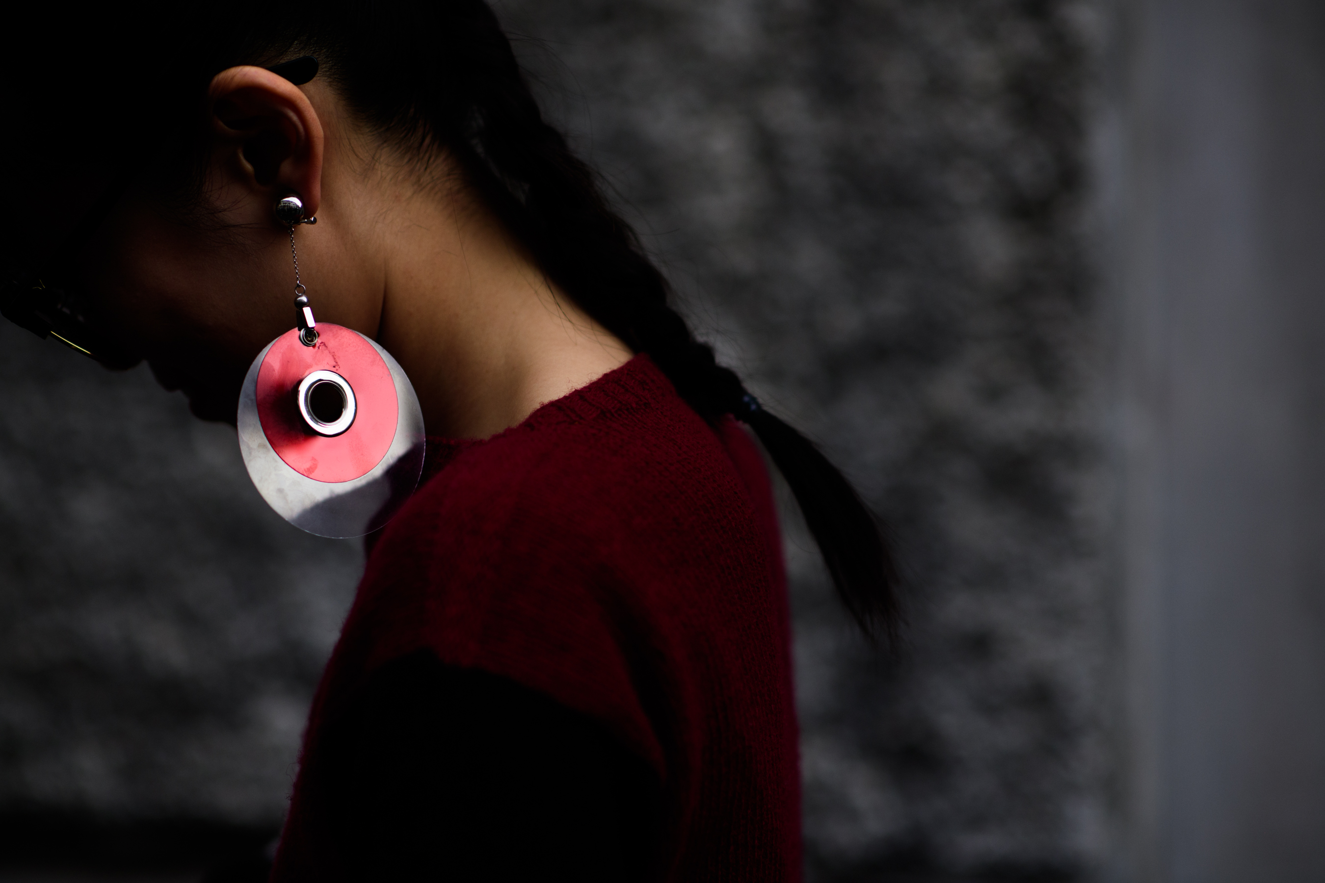 A woman with an unusual accessories