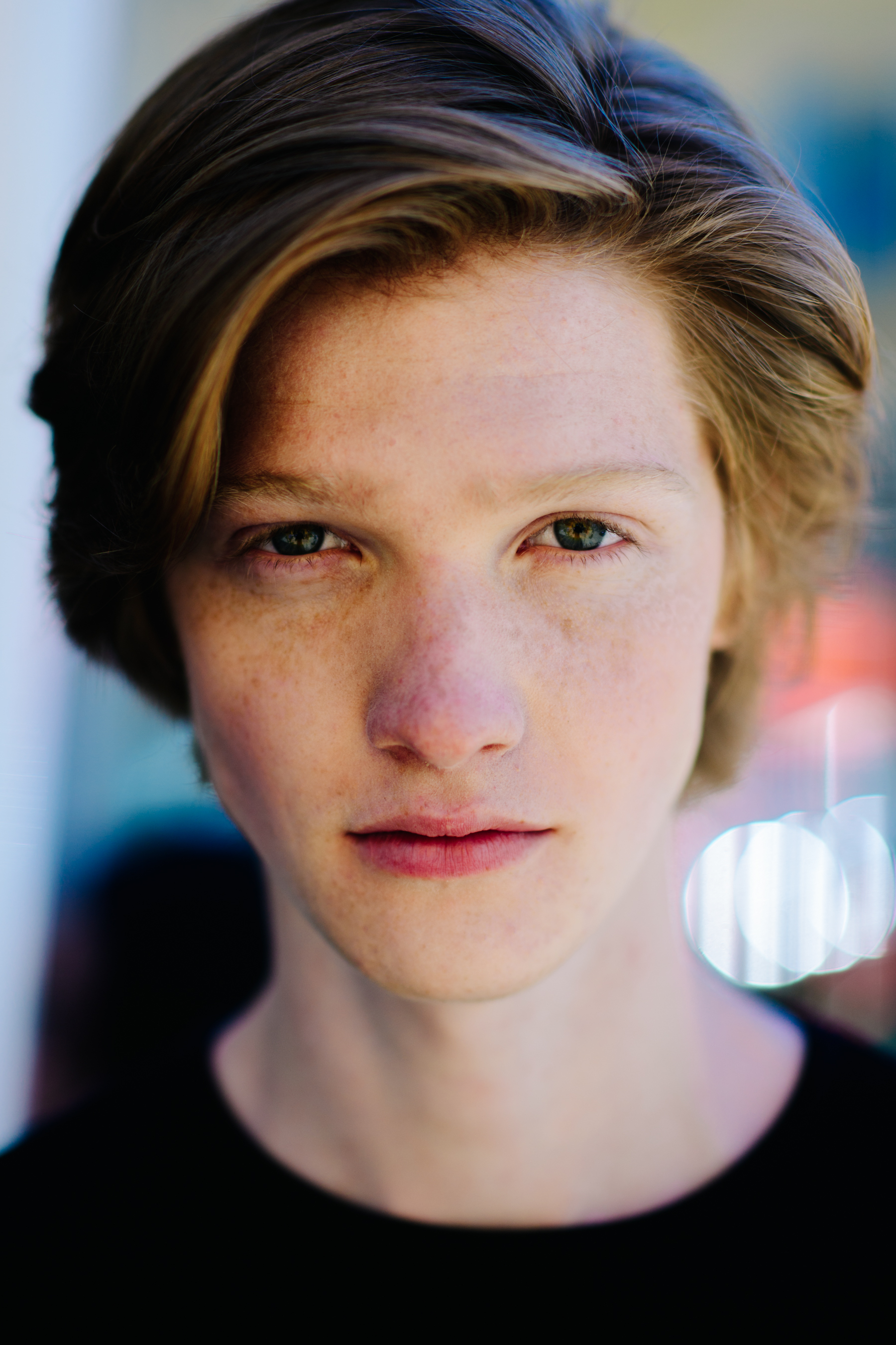 Young man with freckles