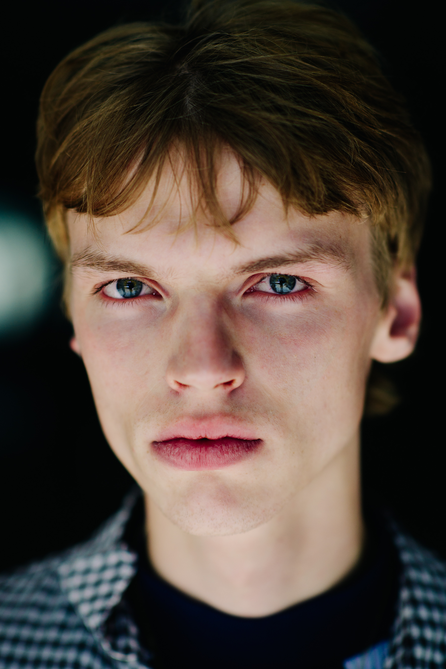 Scandinavian male model portrait outside