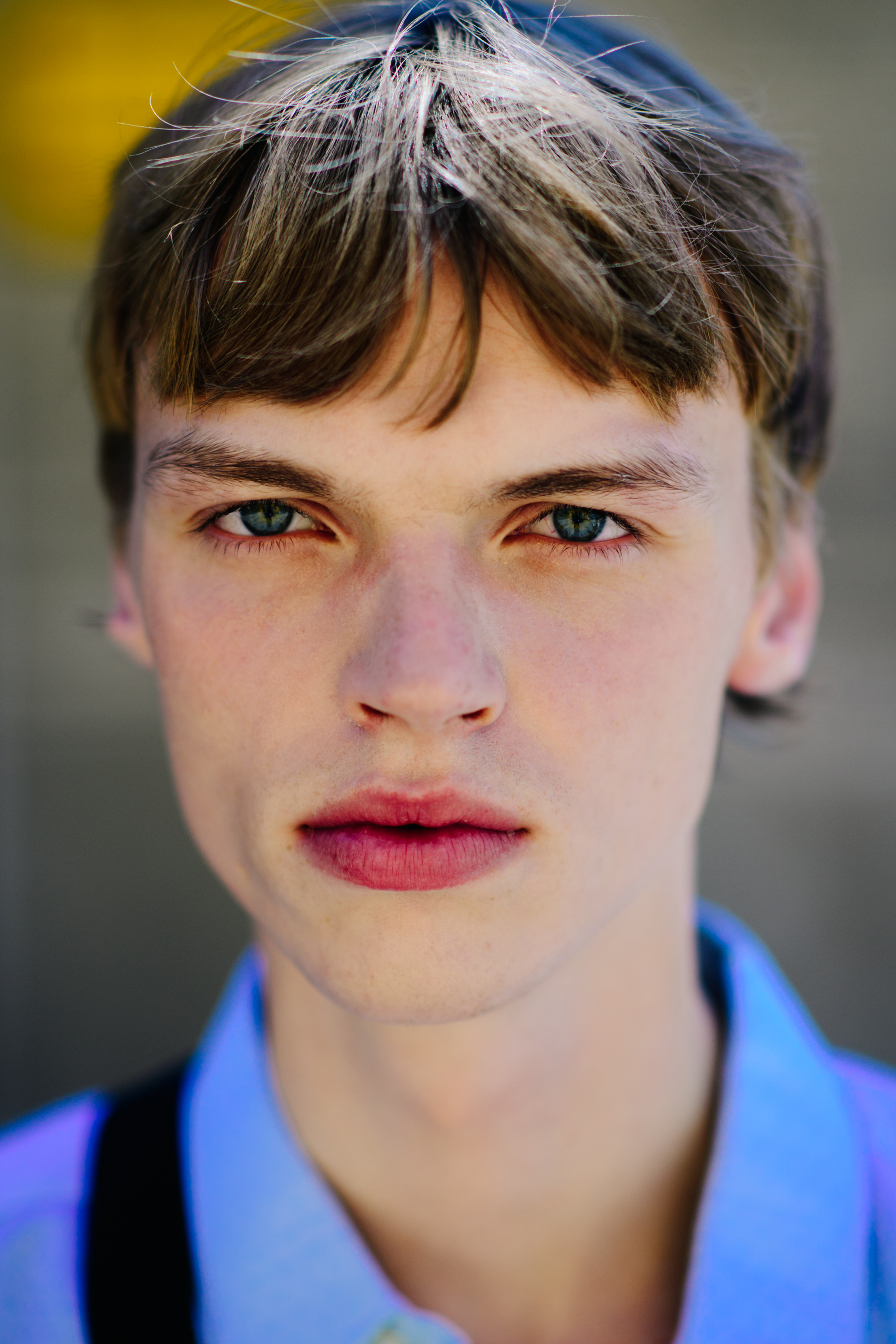 Male model with big eyes and lips