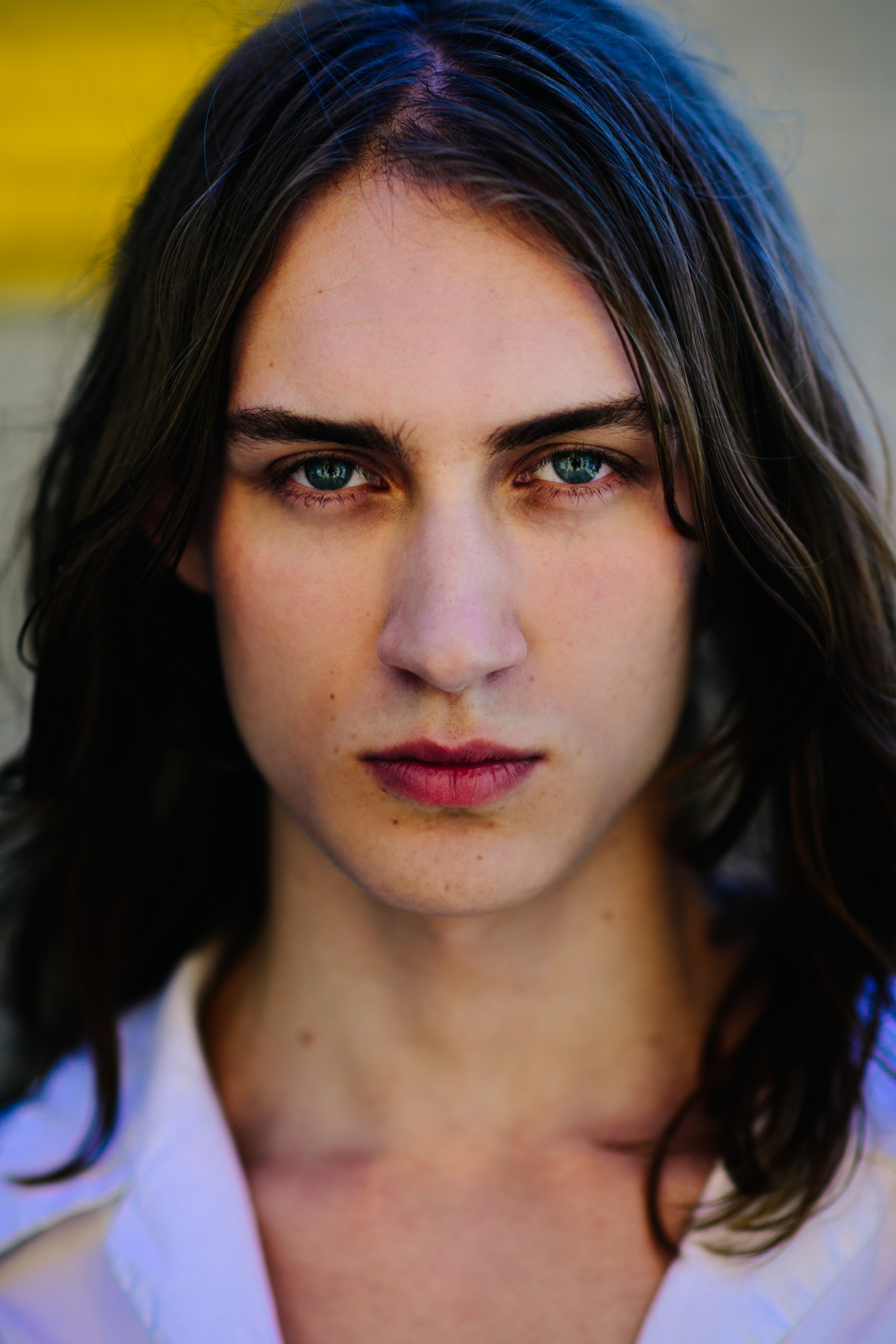 A male model with long hair
