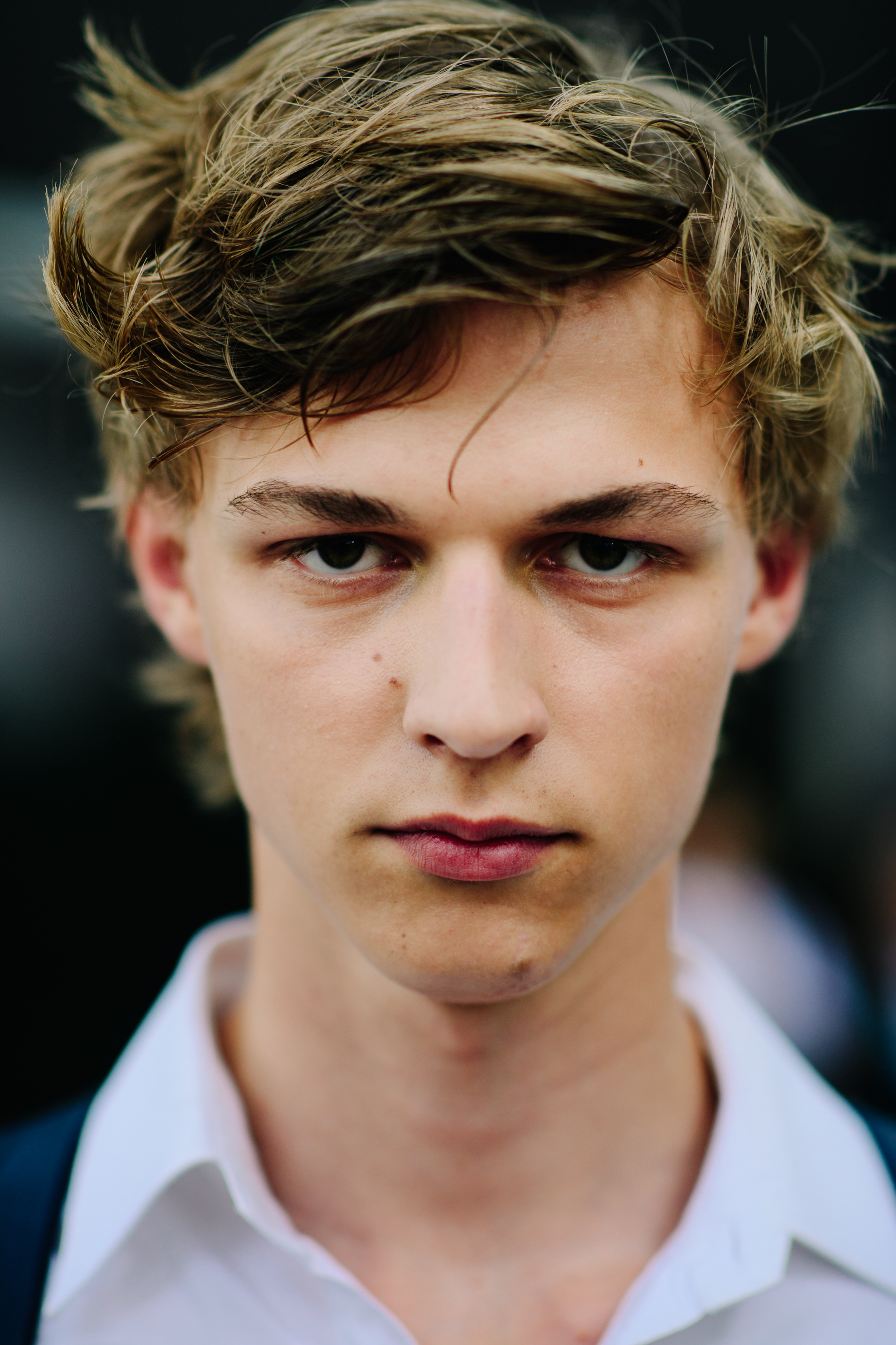Portrait of a model with blonde hair