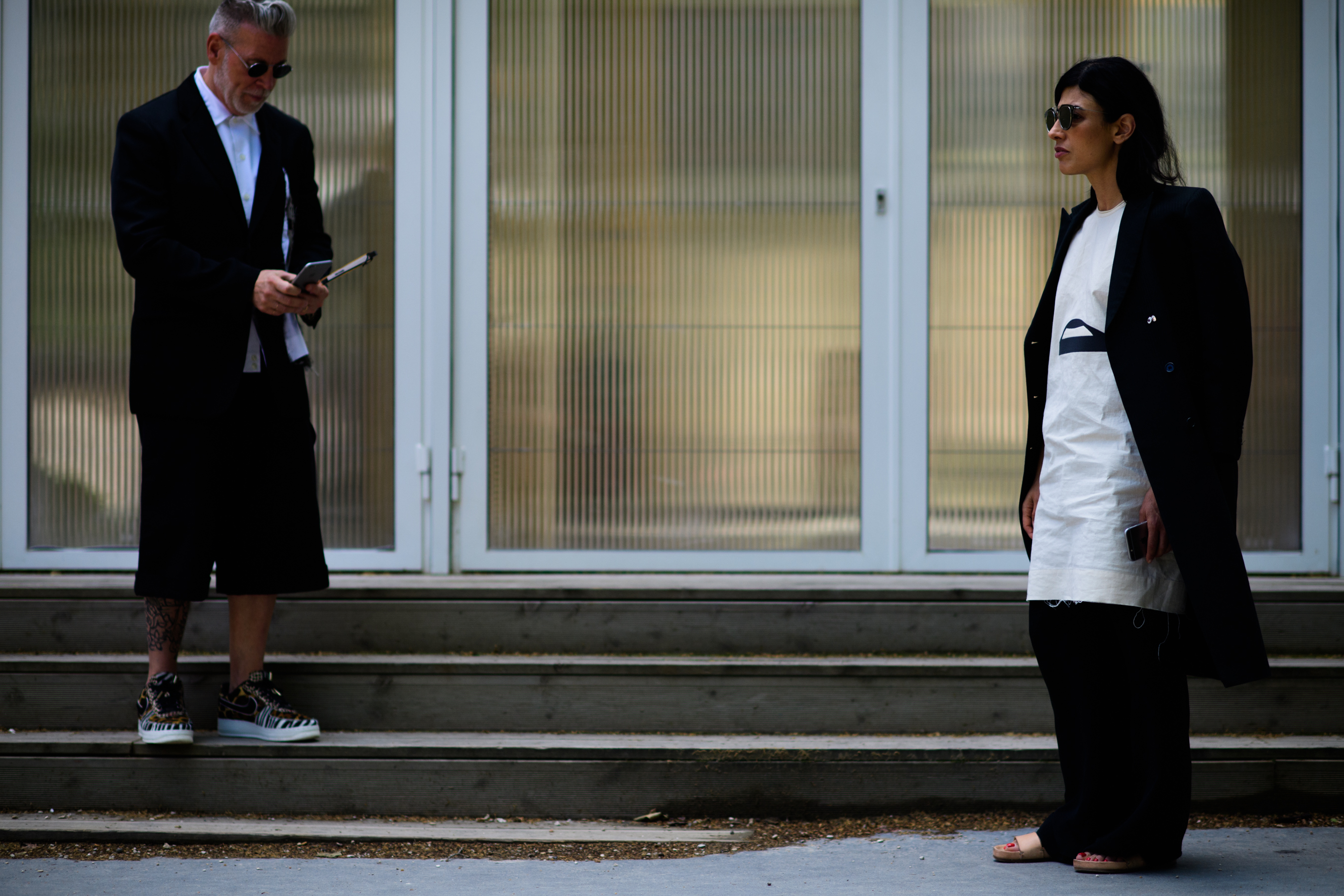 Man leaving fashion show