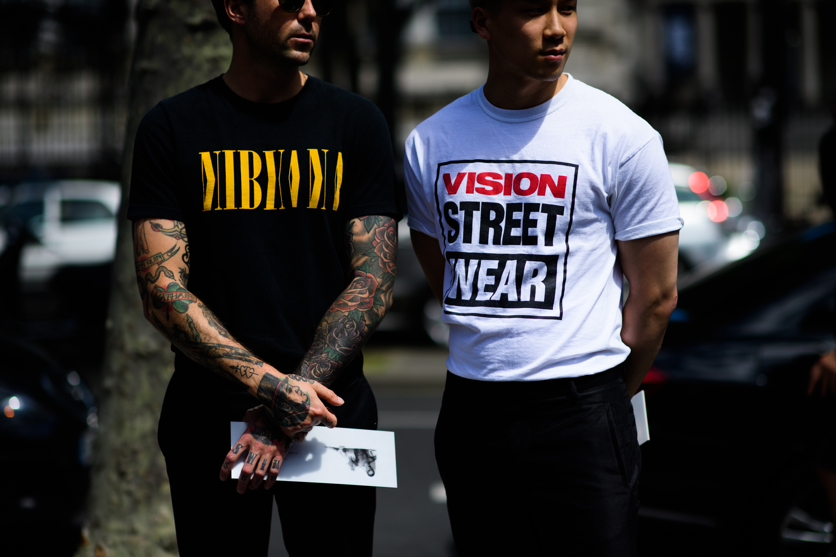 Men in T-Shirts with logos