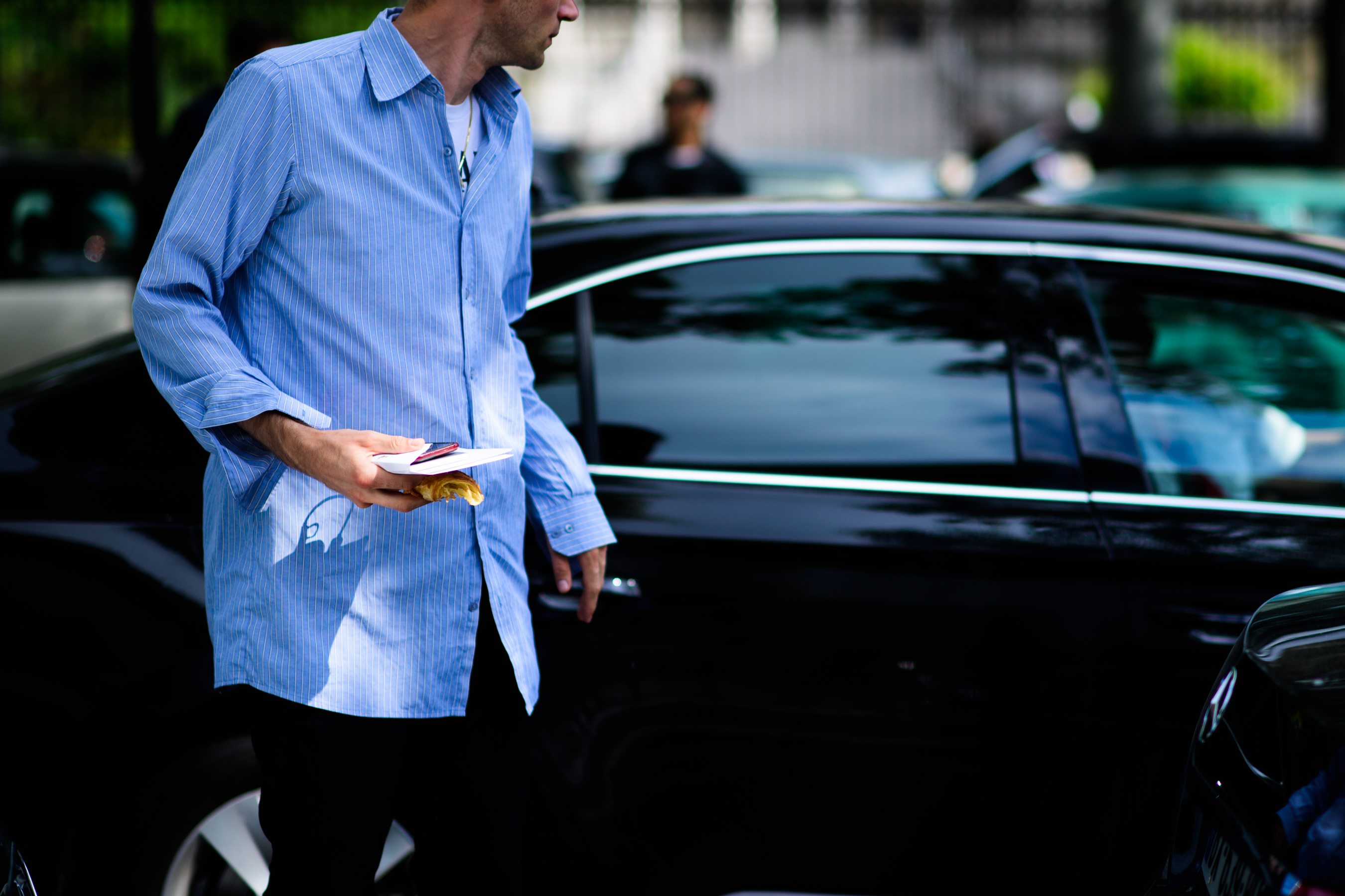 Man wearing blue shirt