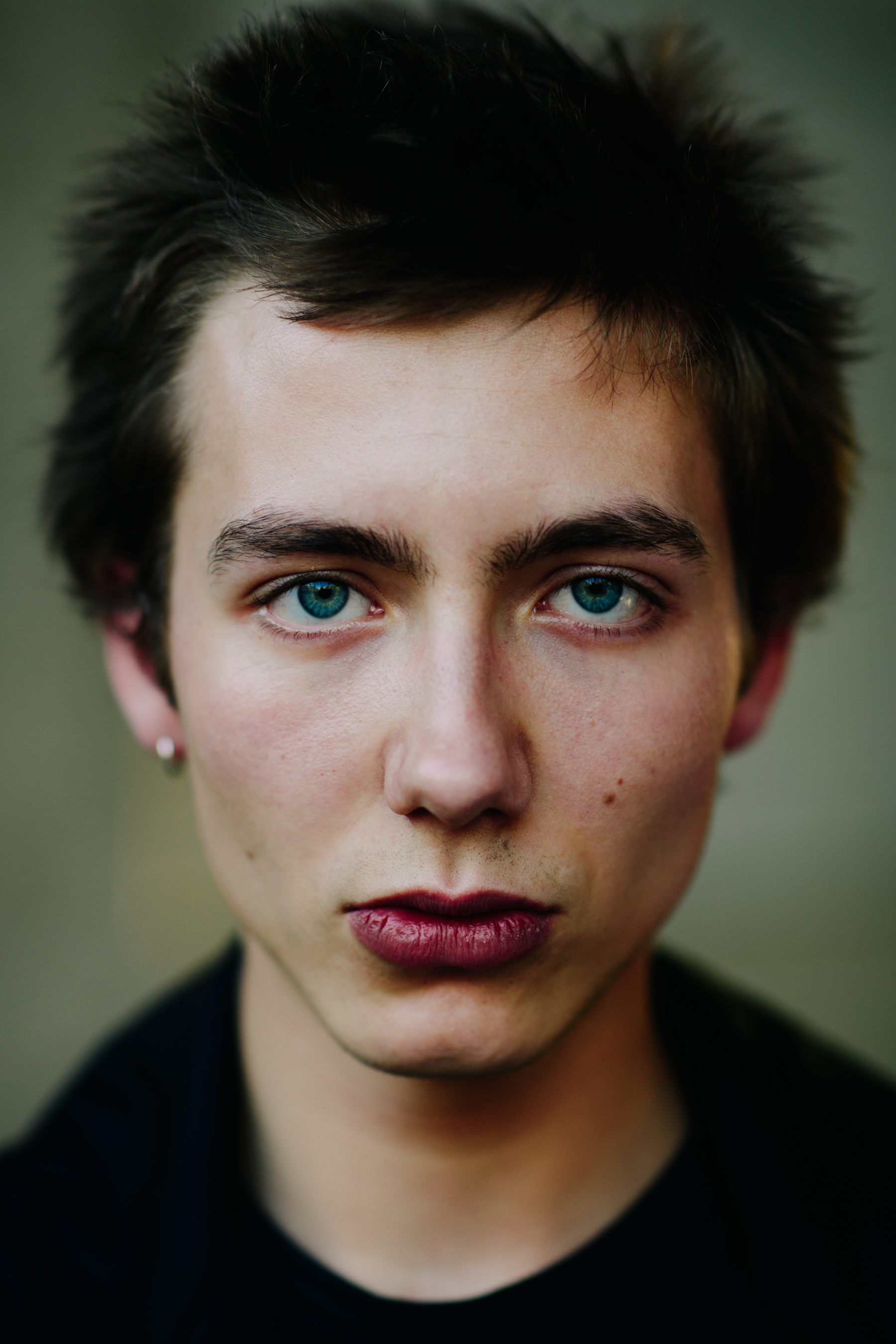 Portrait of a blue-eyed male model