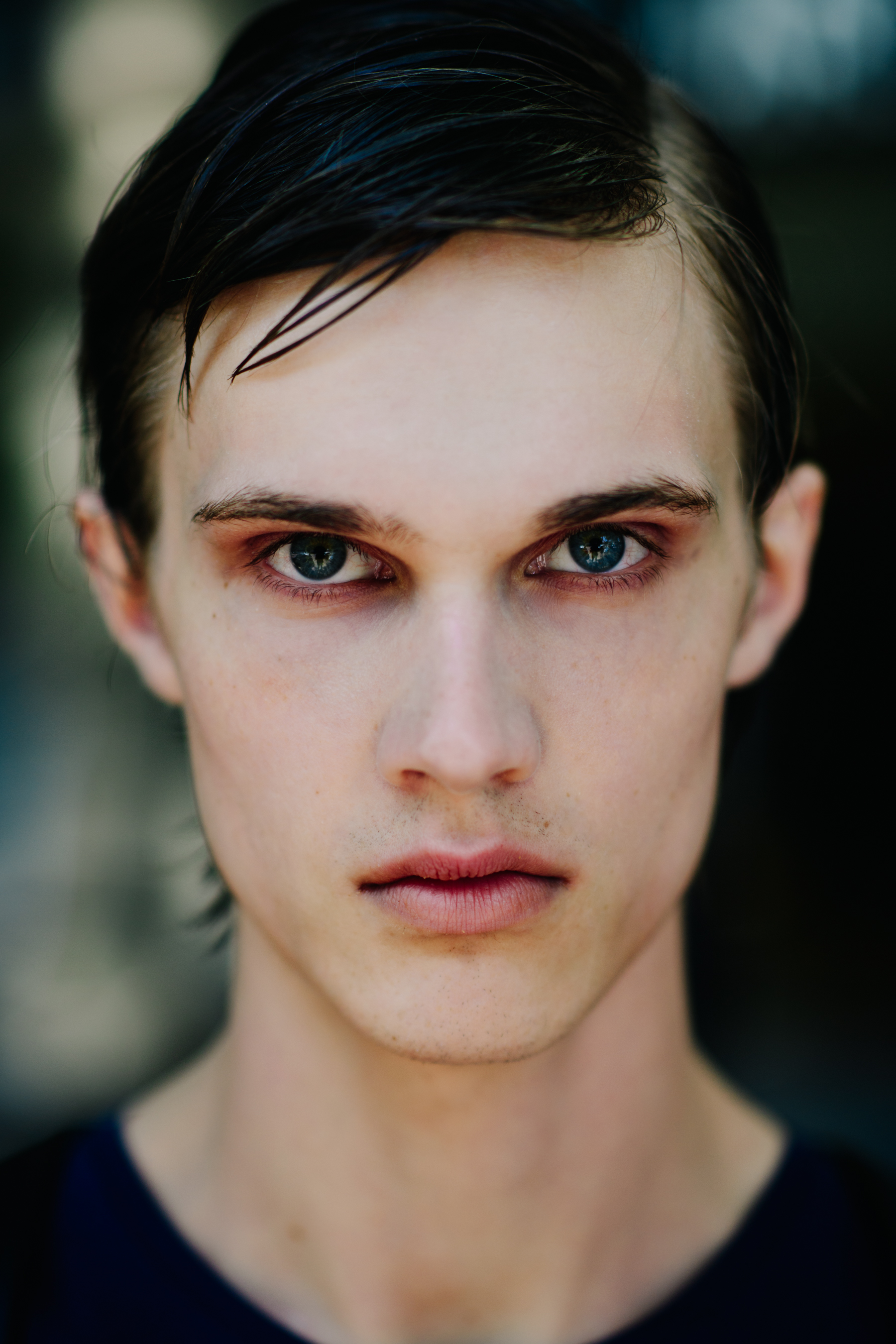 Portrait of a model with green eyes