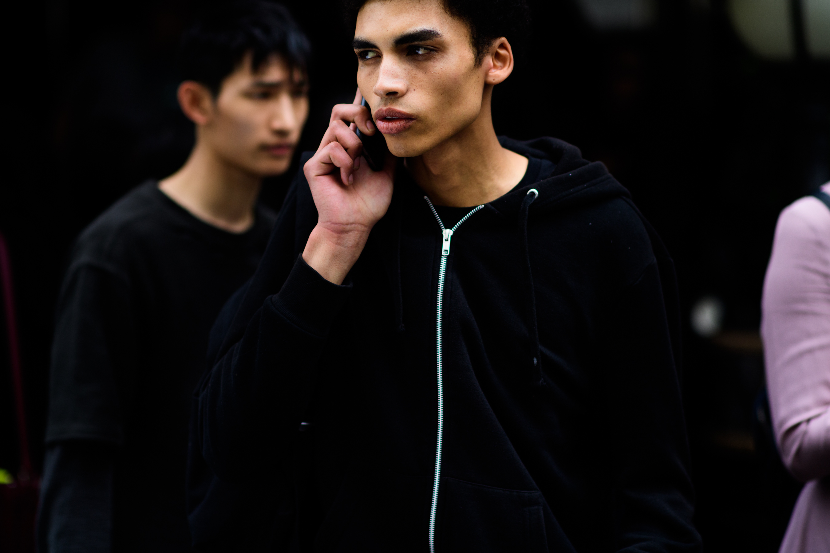Male model in a black outfit