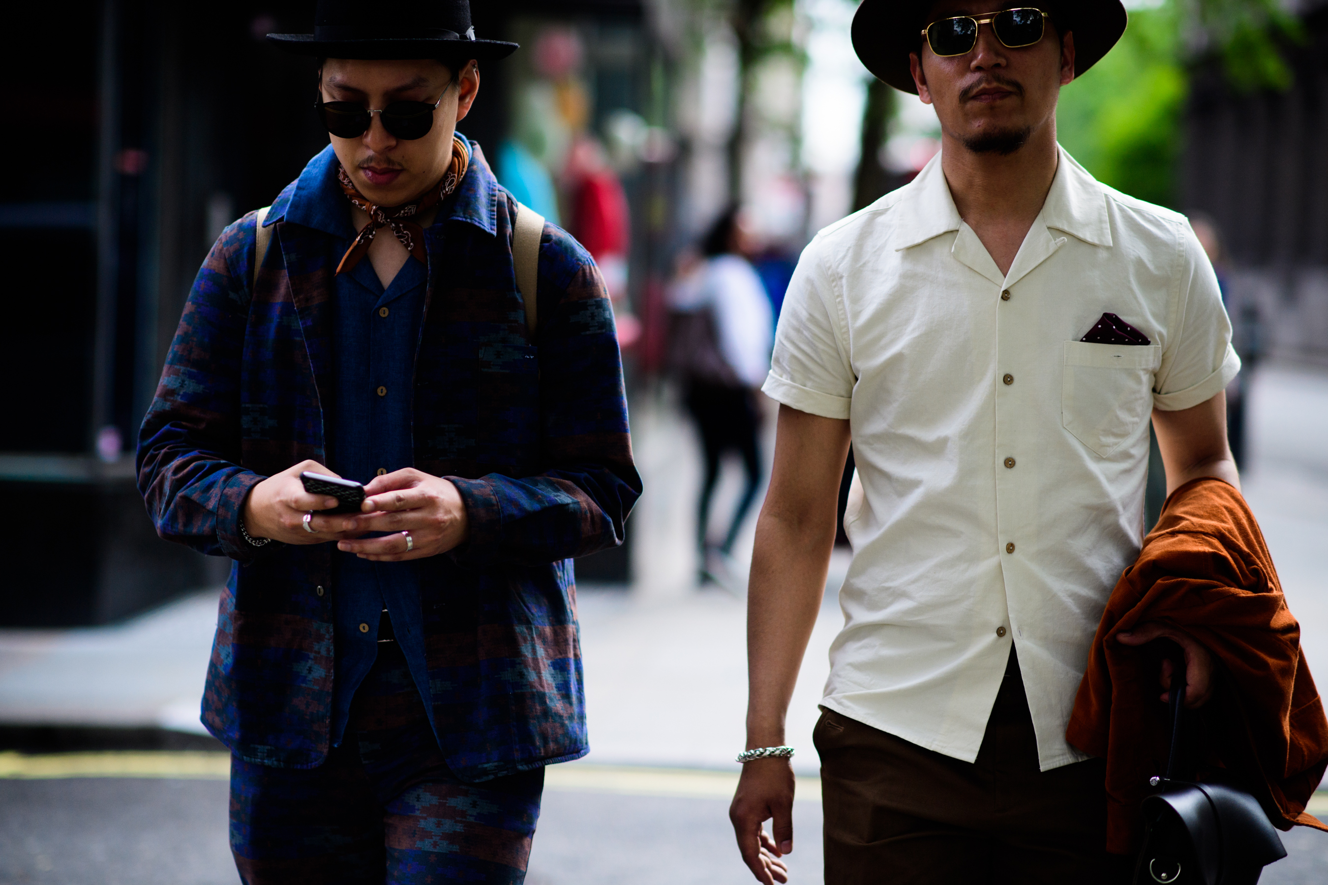 Men in shirts and hats