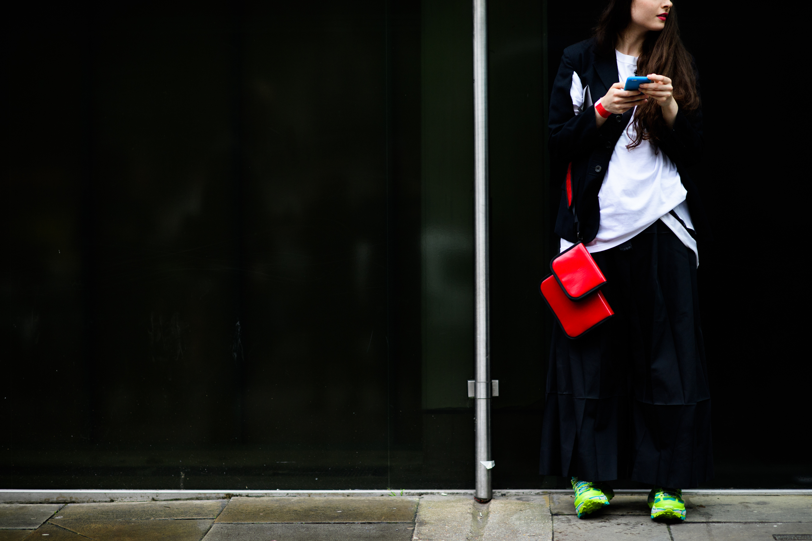 Bright red and green accessories
