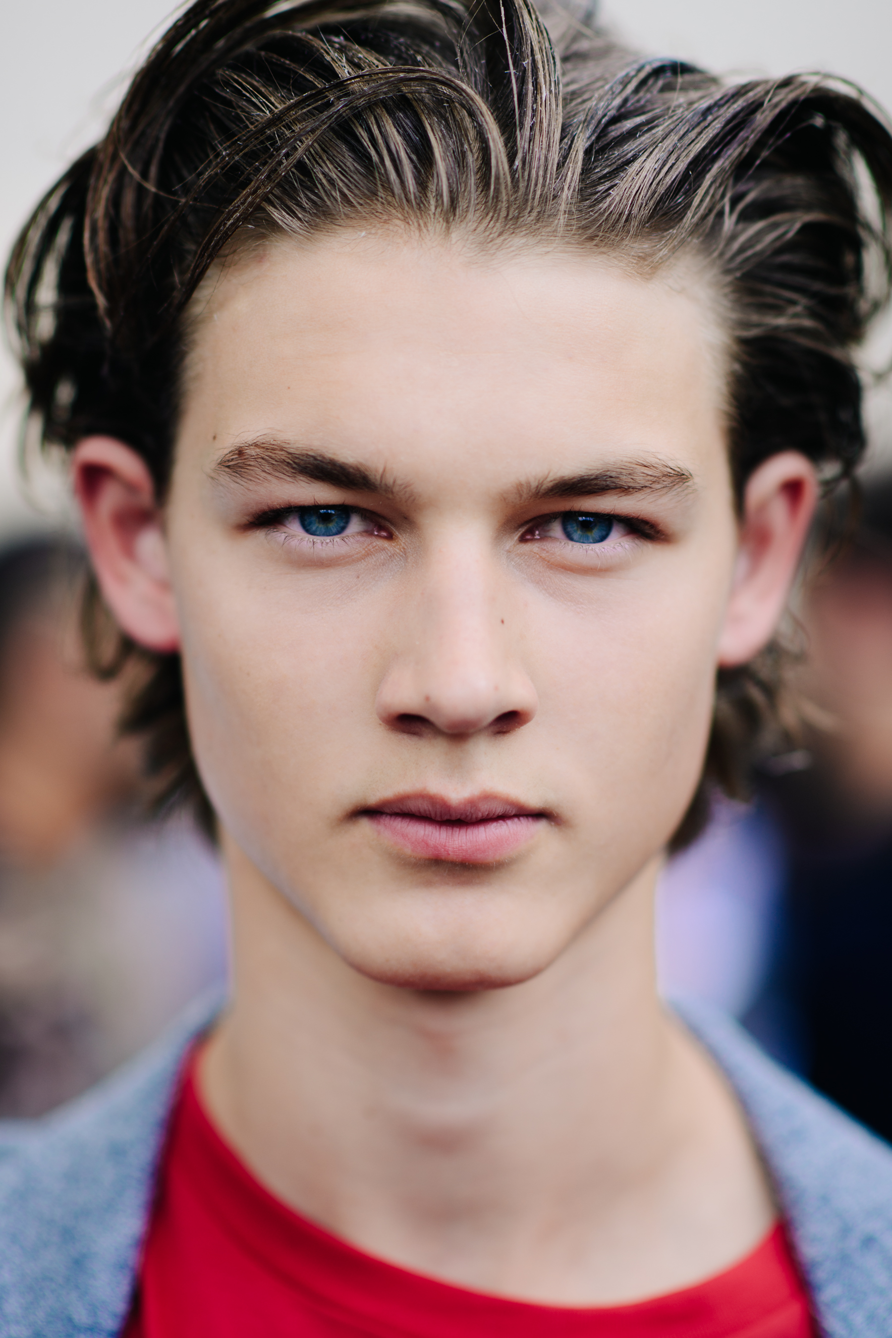 Blue-eyed male mode portrait