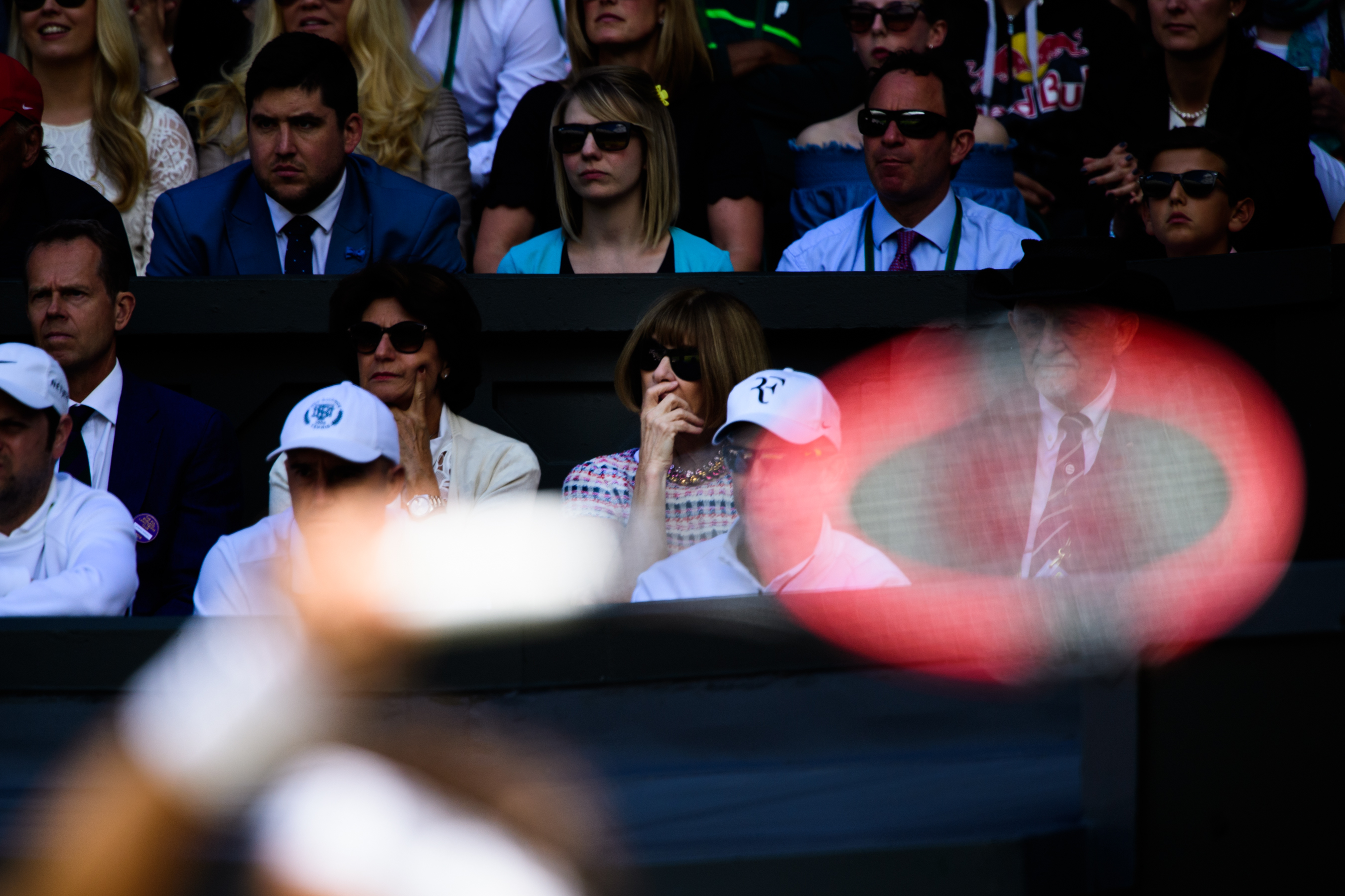 American VOGUE editor-in-chief watching tennis