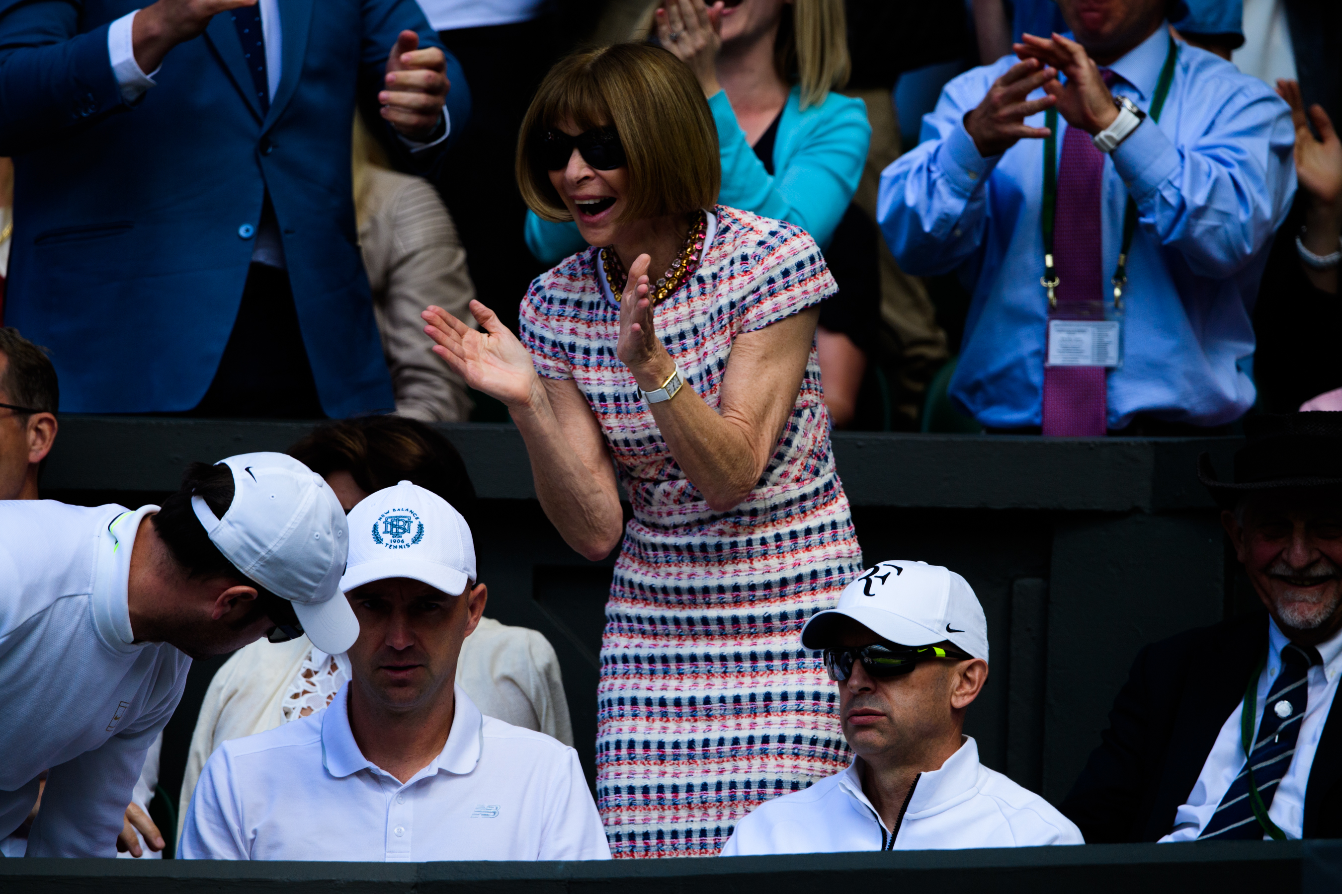 American VOGUE editor-in-chief watching tennis