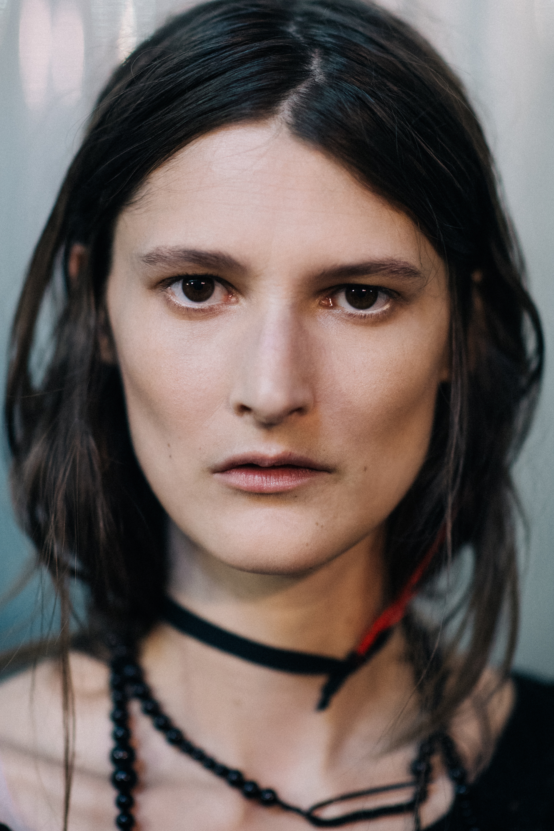 Female model portrait before show