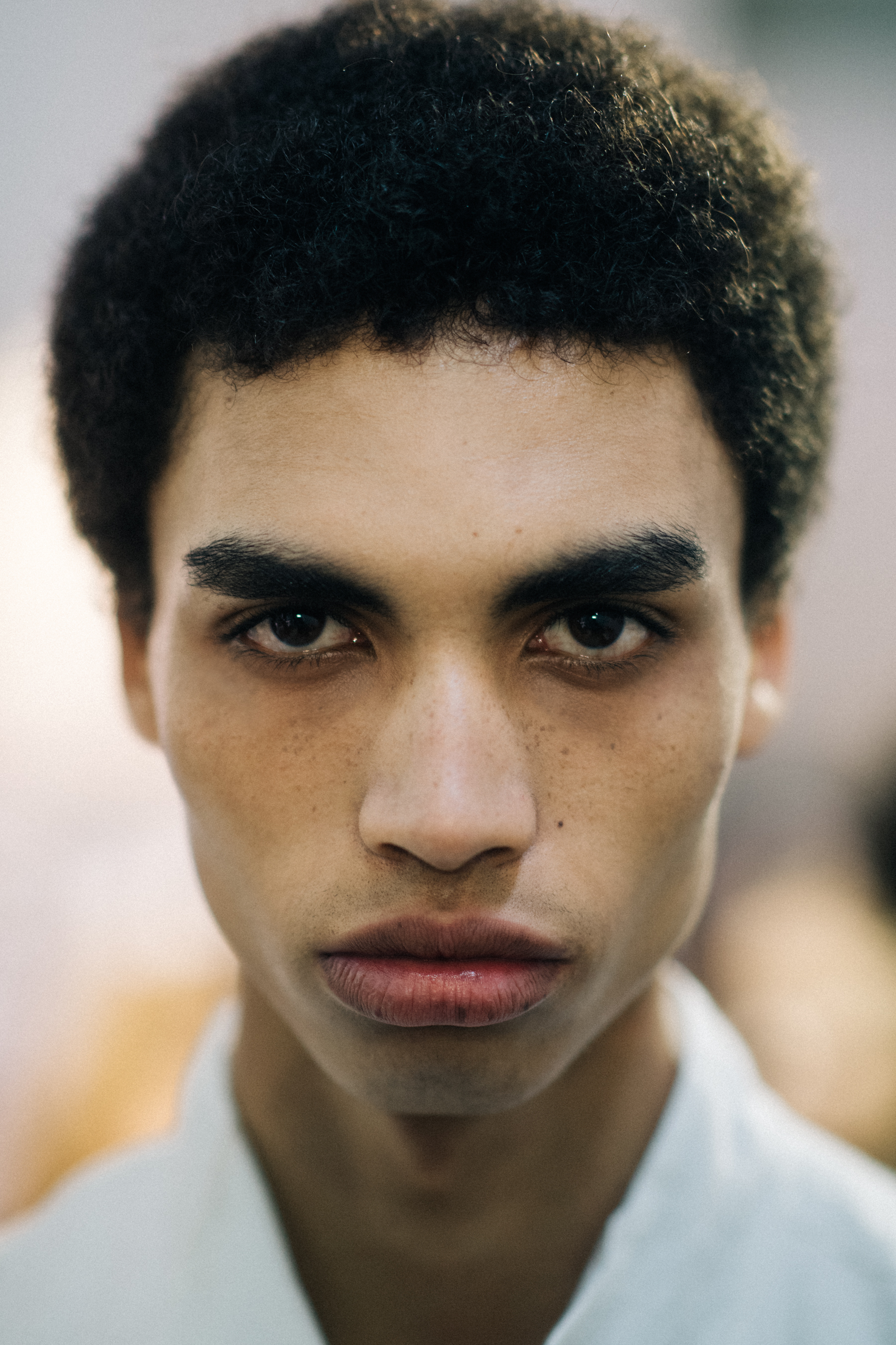 Dark-haired male model portrait