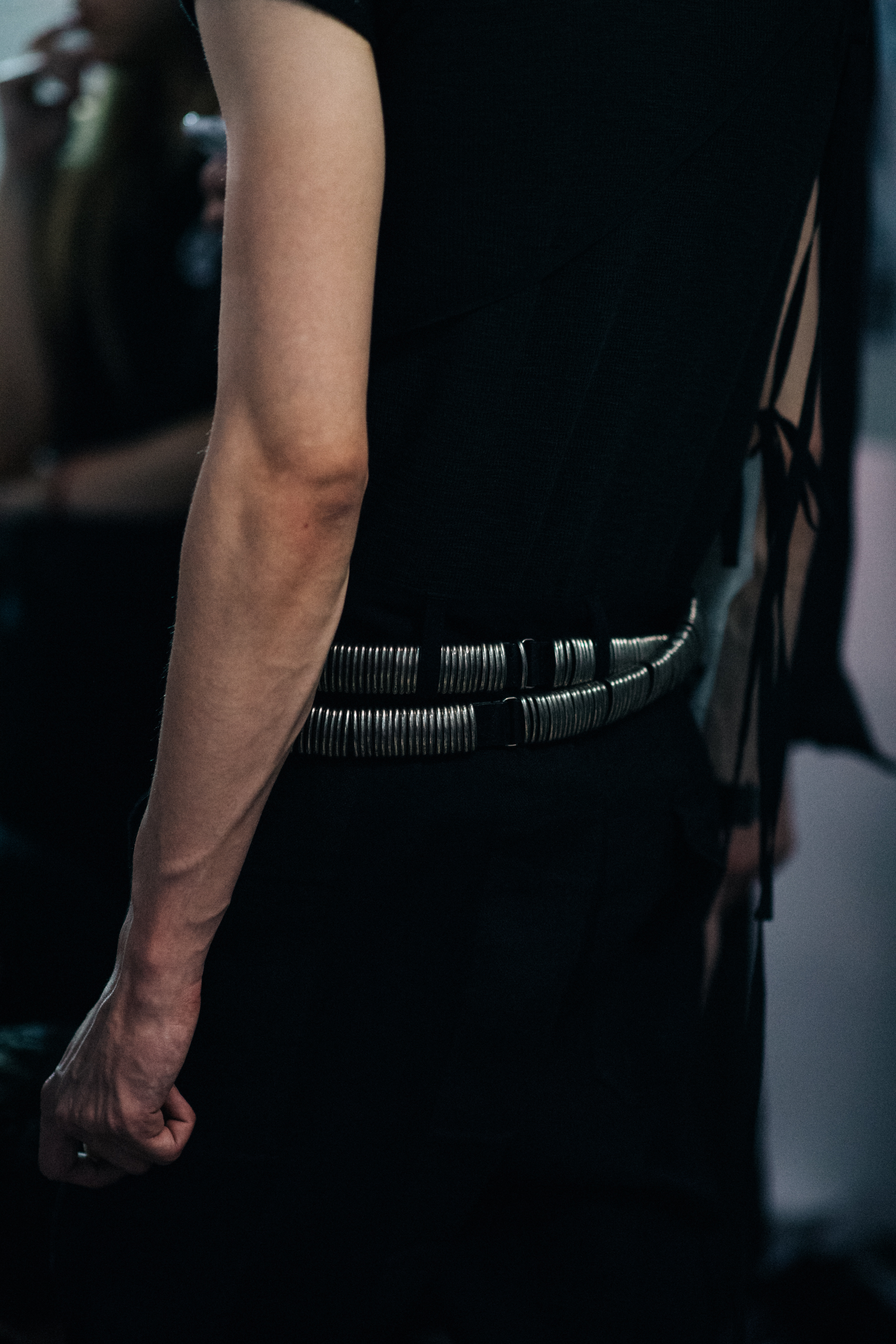 Male model wearing black outfit