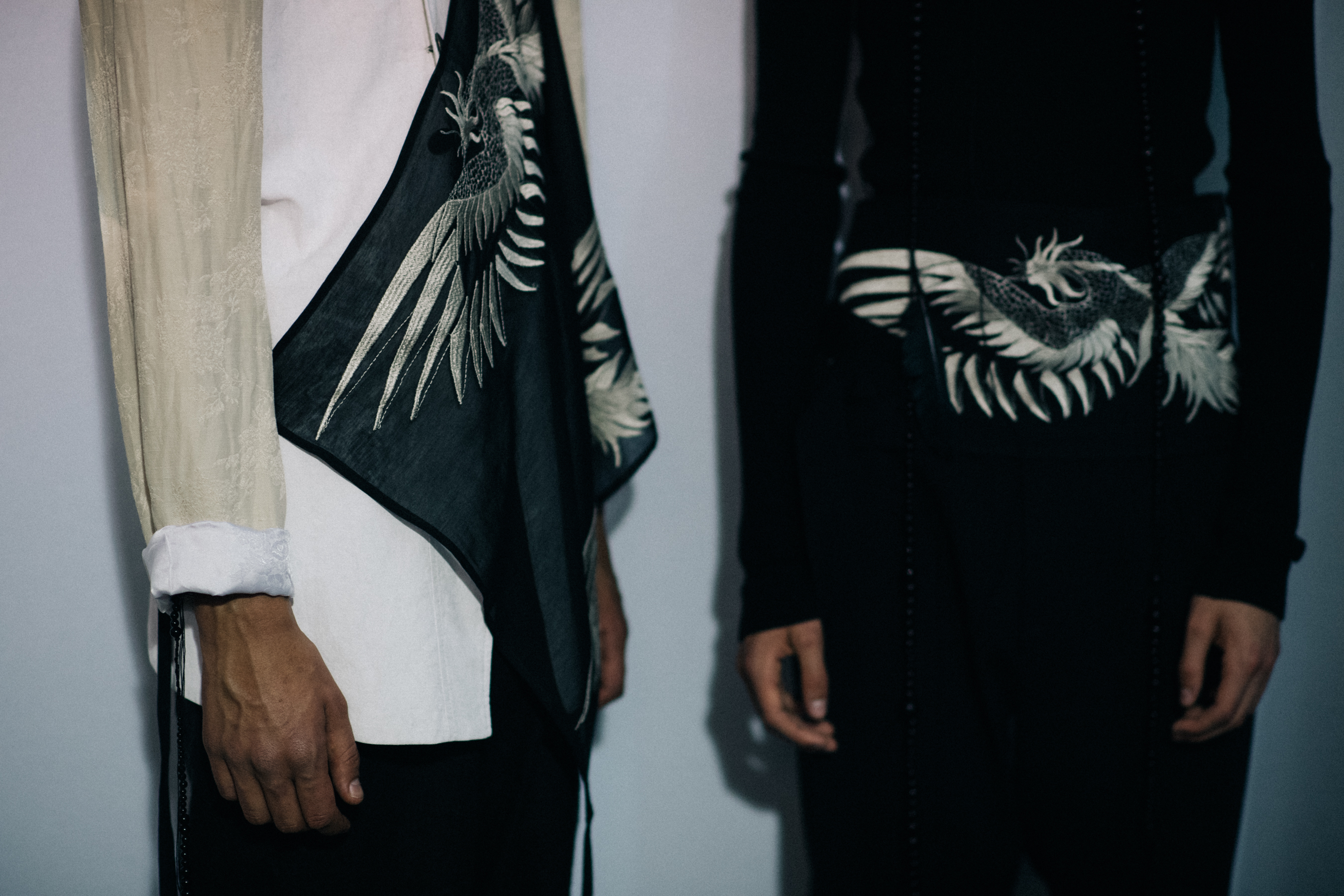 Models wearing outfits with prints