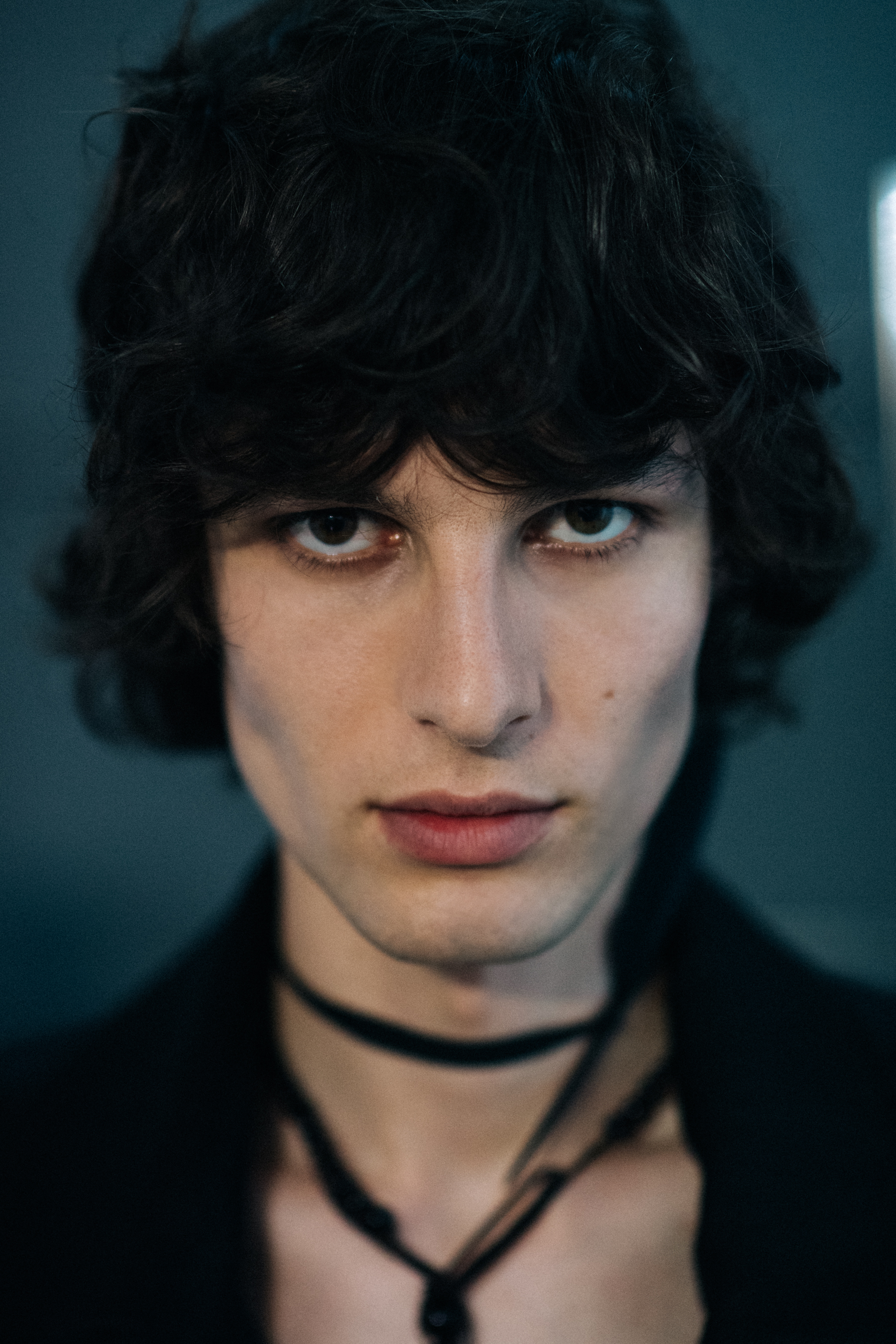 Dark-haired male model portrait
