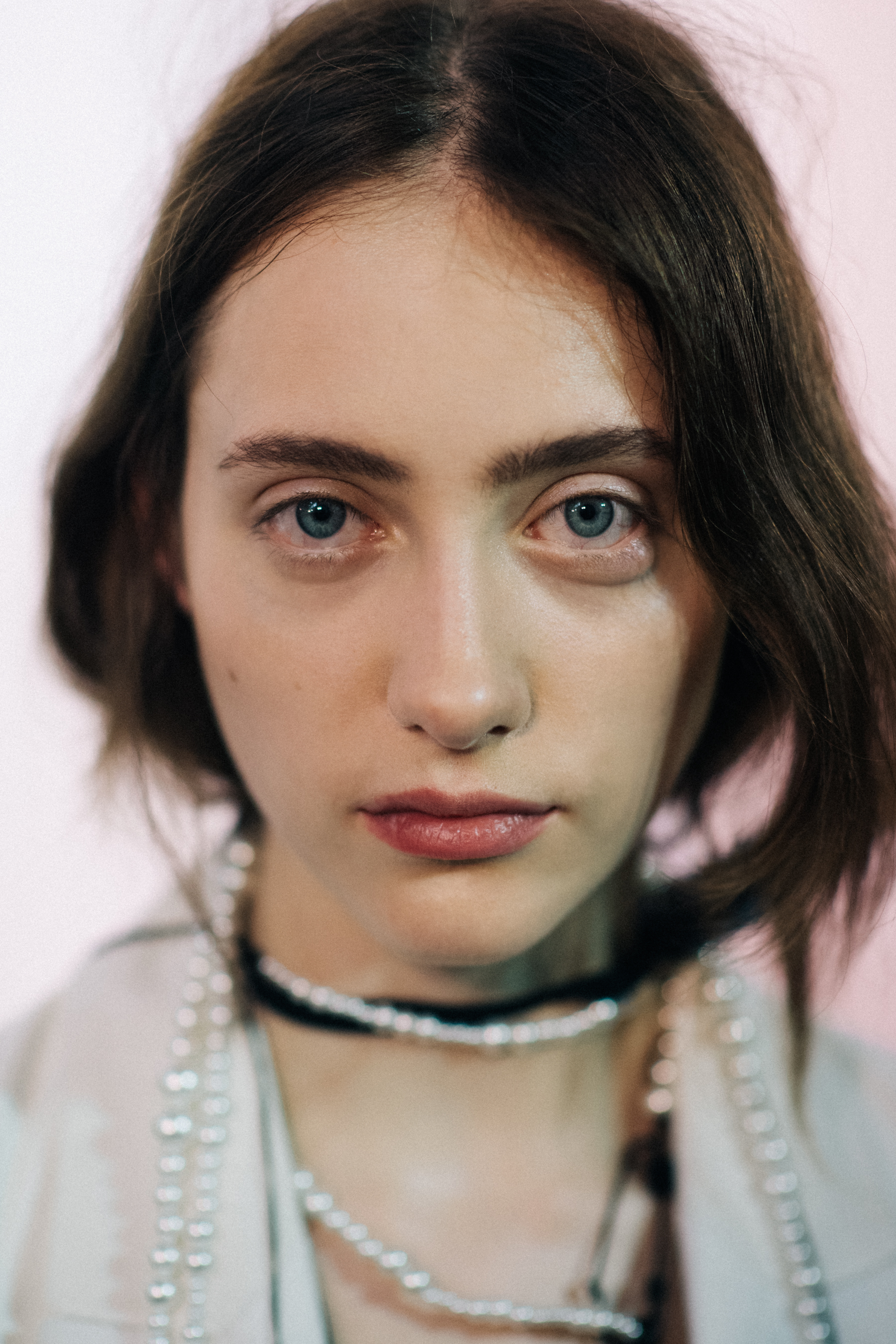 Female model portrait before show