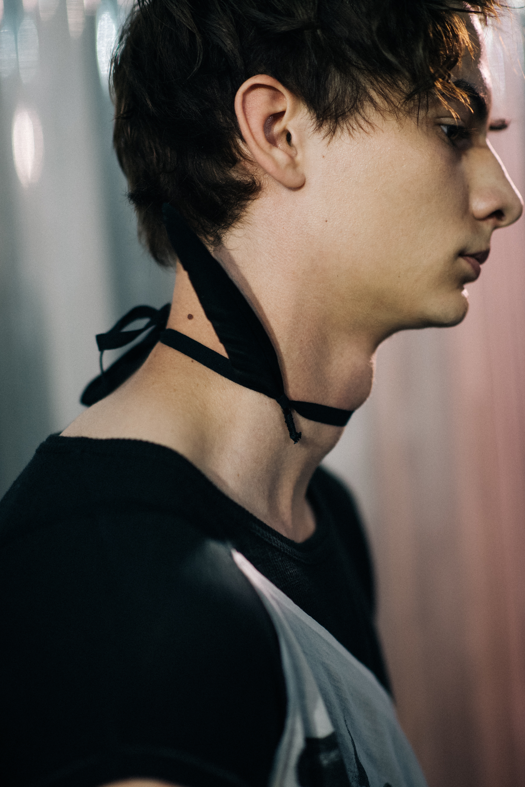 Male model before fashion show