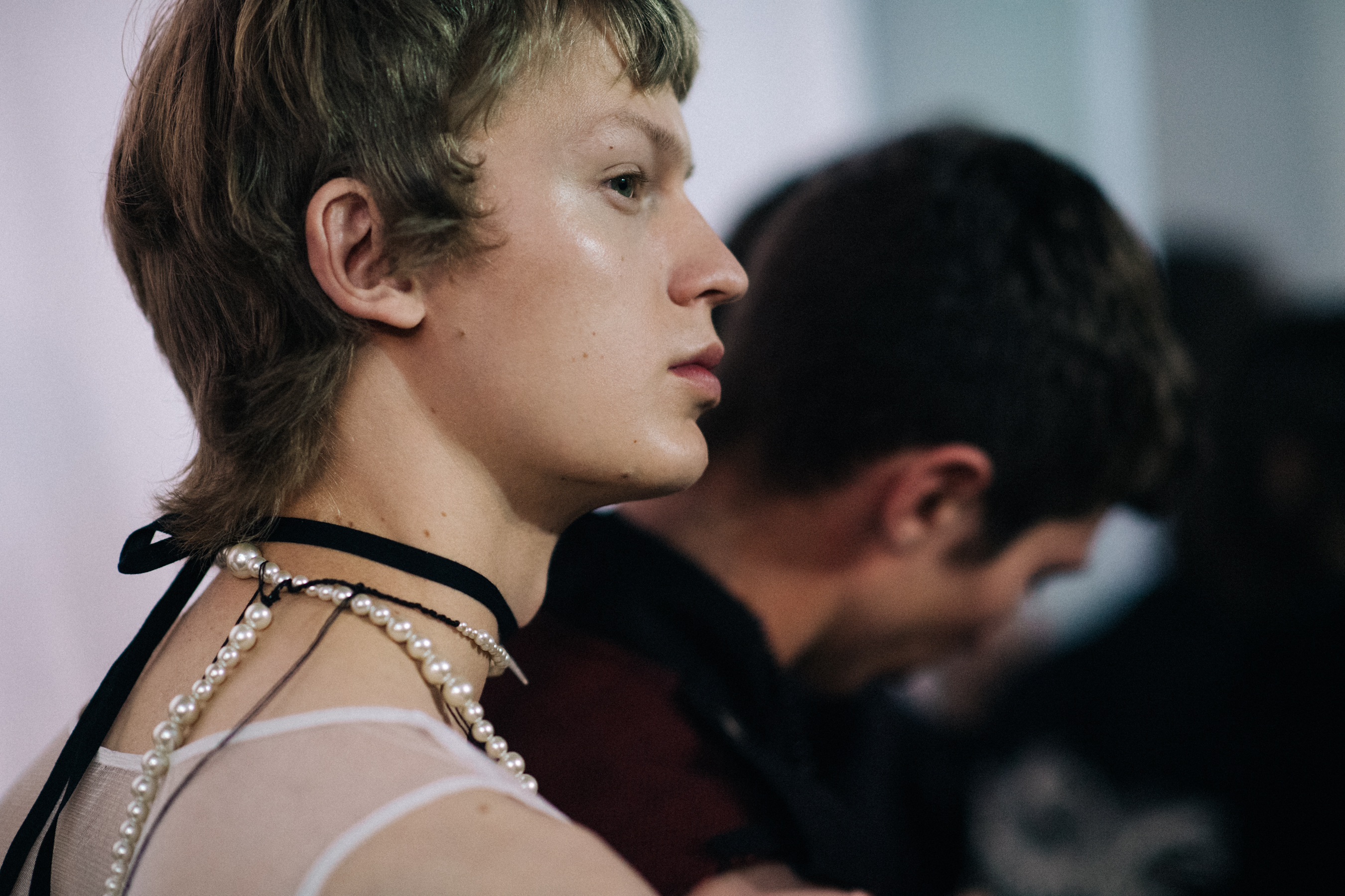 Male models before fashion show