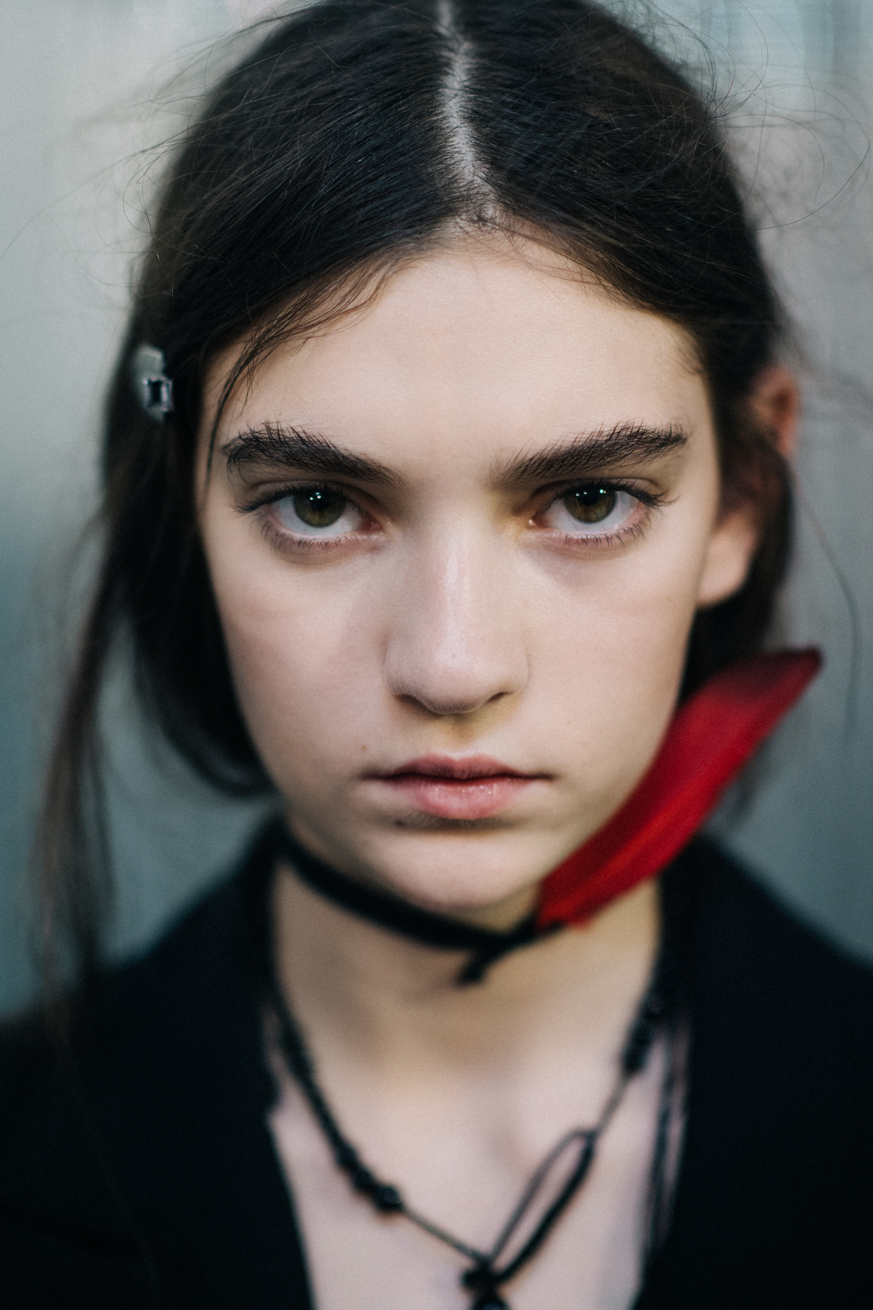 Female model portrait before show