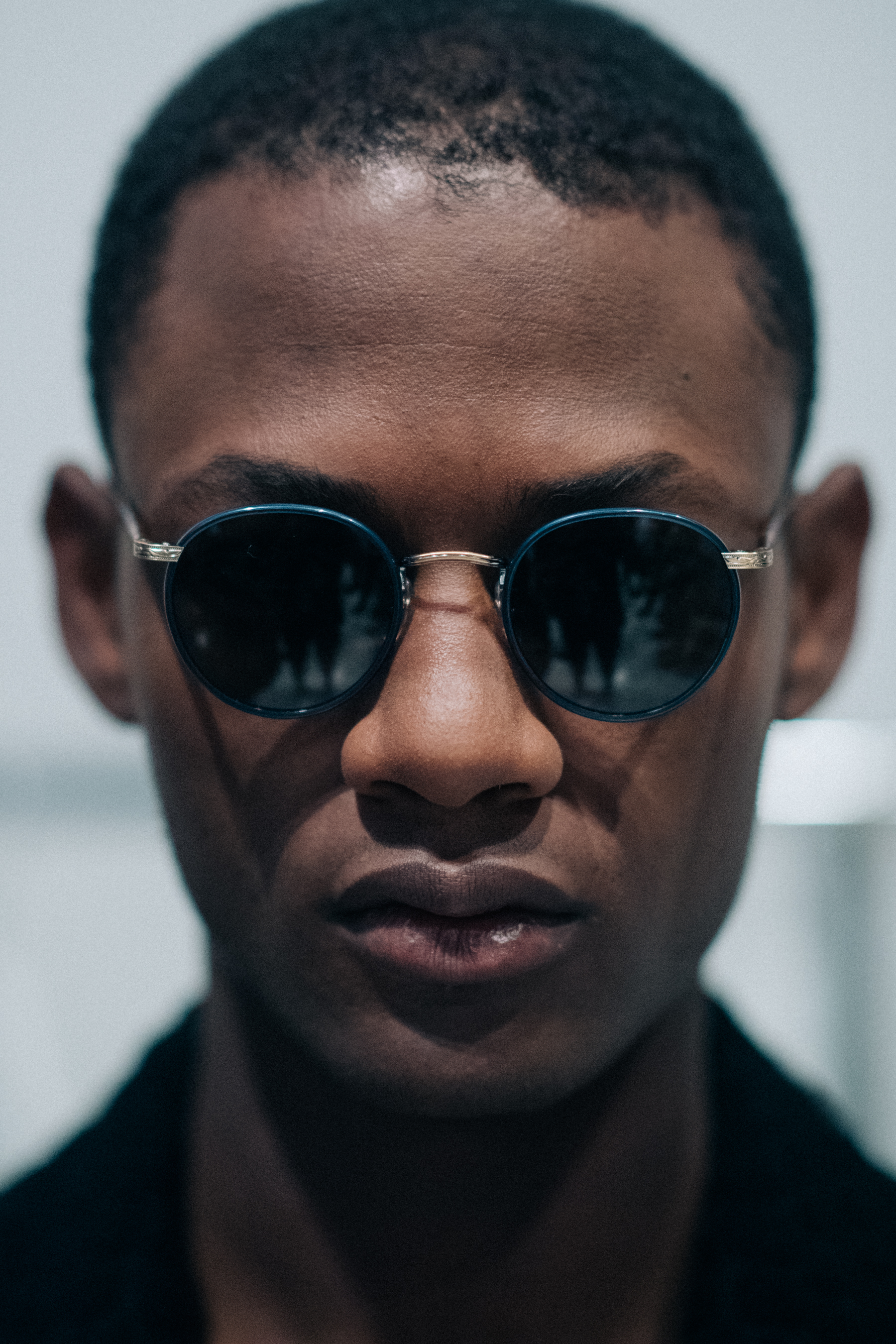 Portrait of Brazilian male model glasses