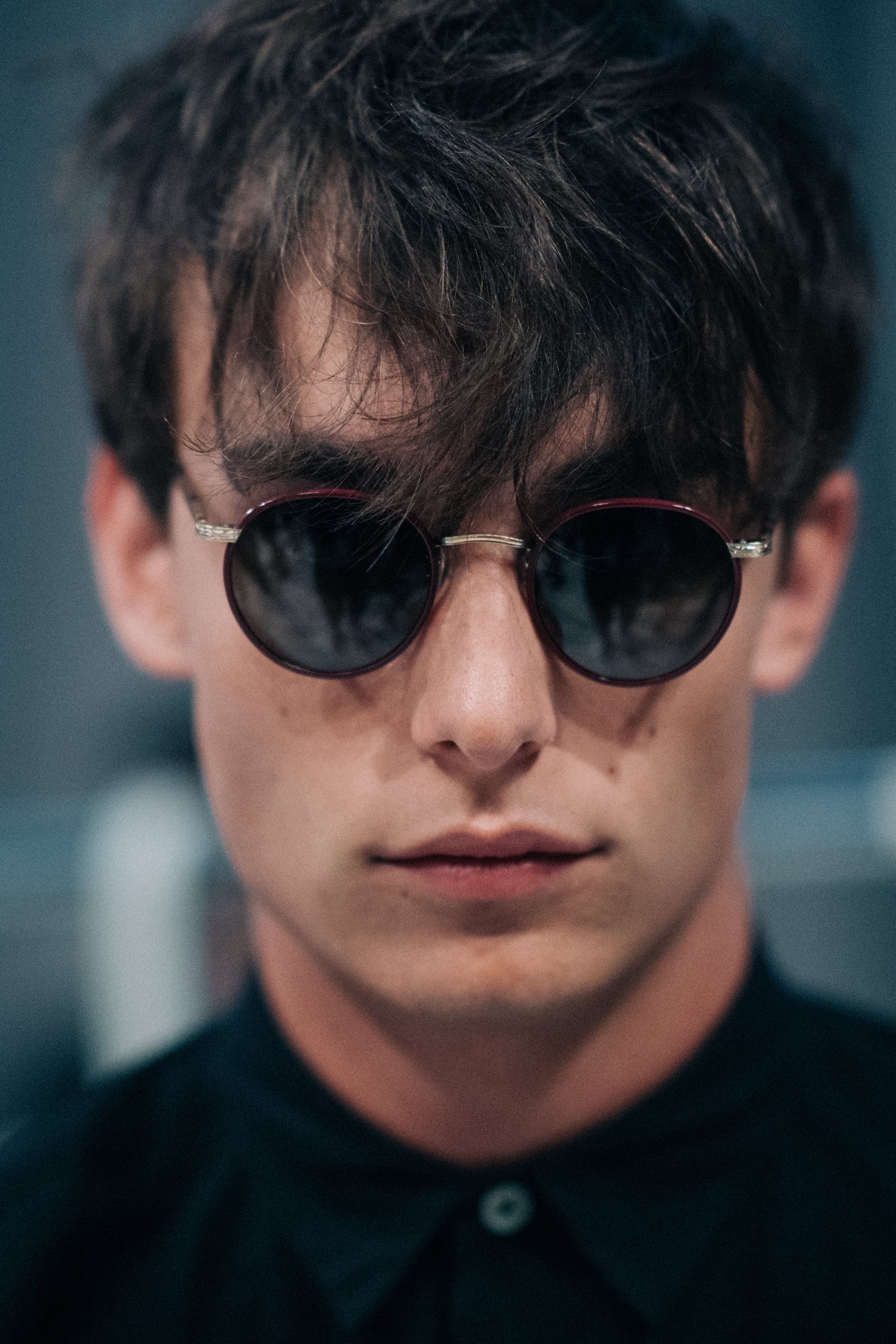Portrait of male model wearing glasses