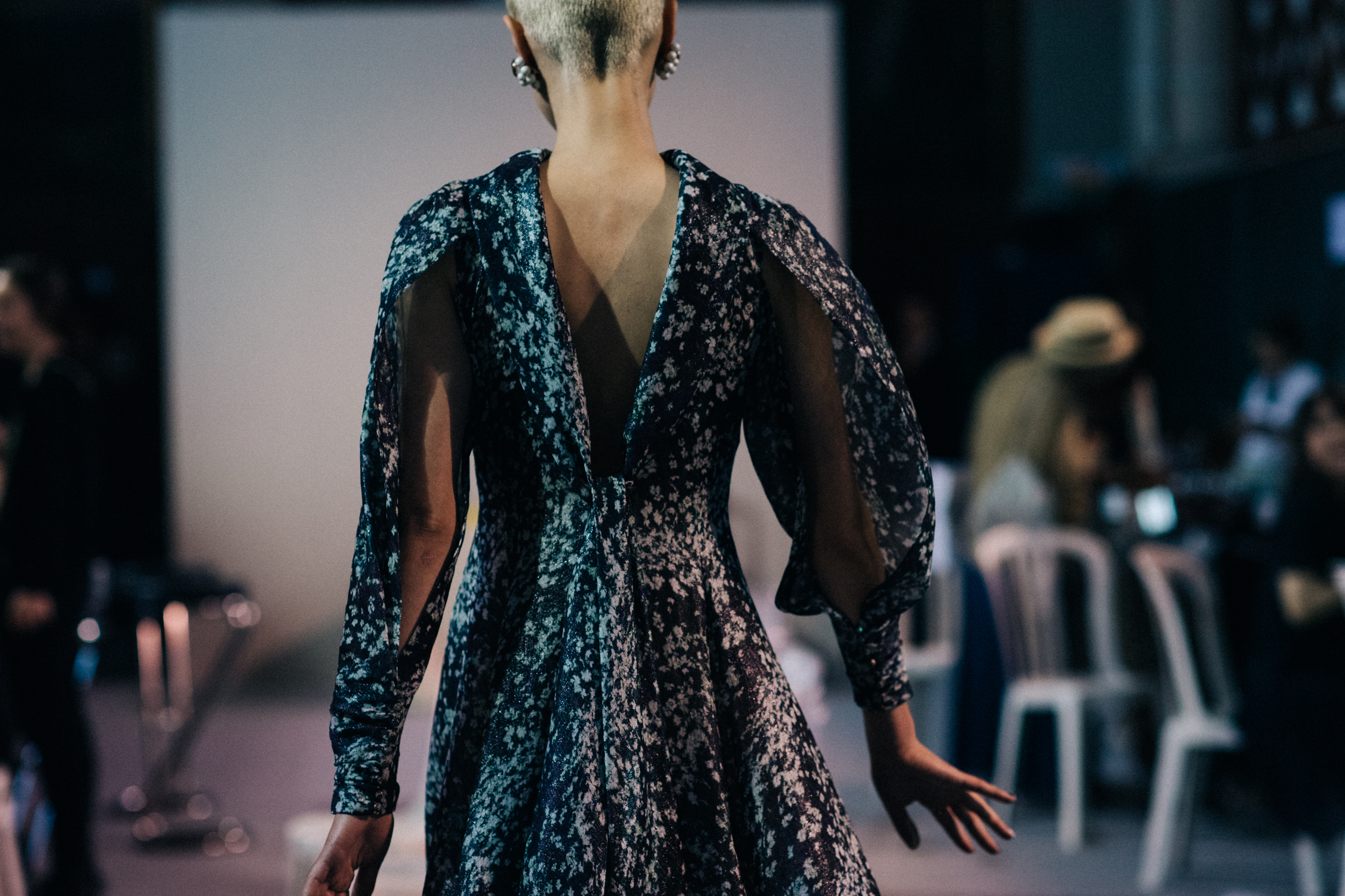 German model wearing couture dress