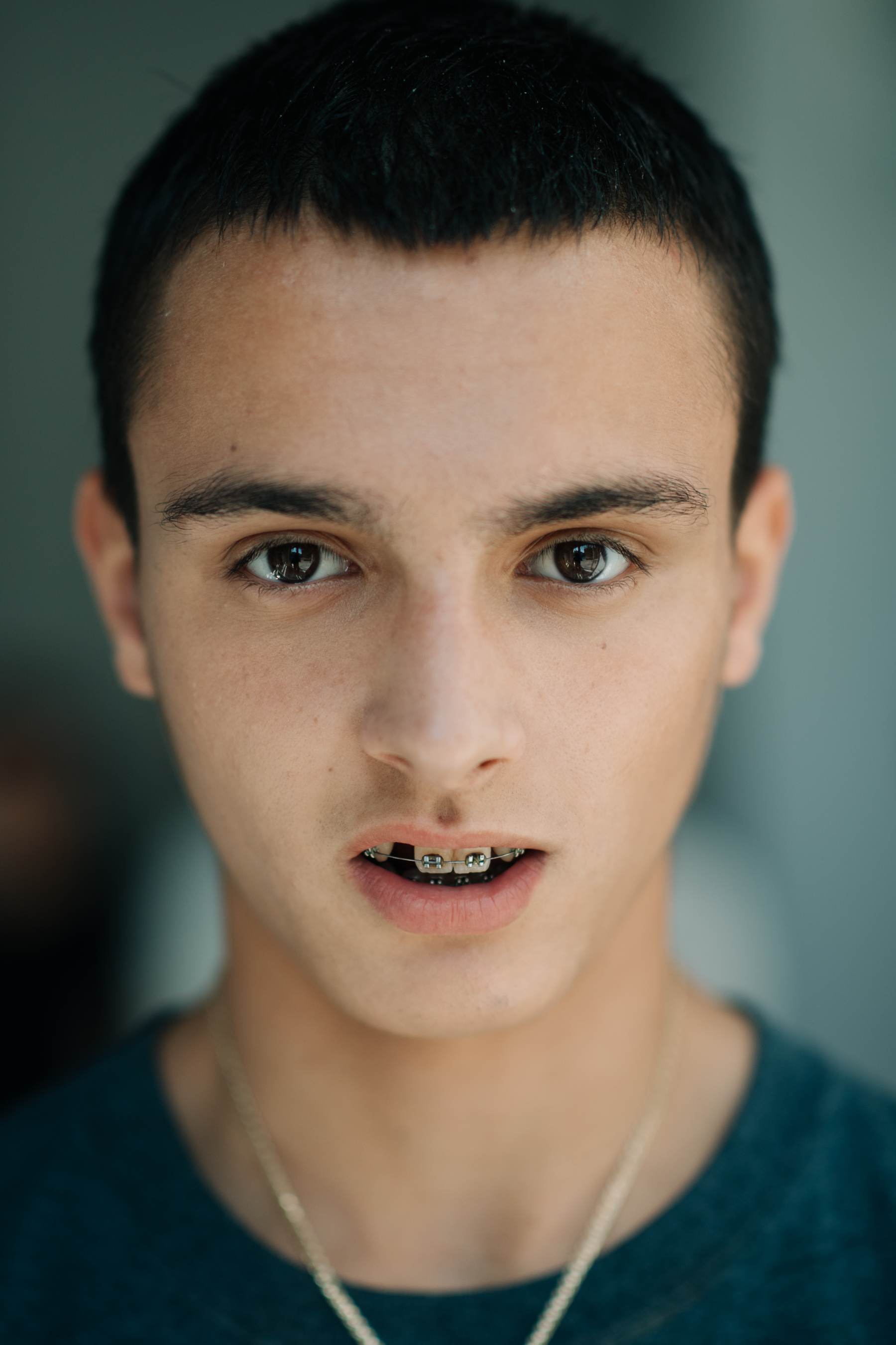Portrait of male model before the show