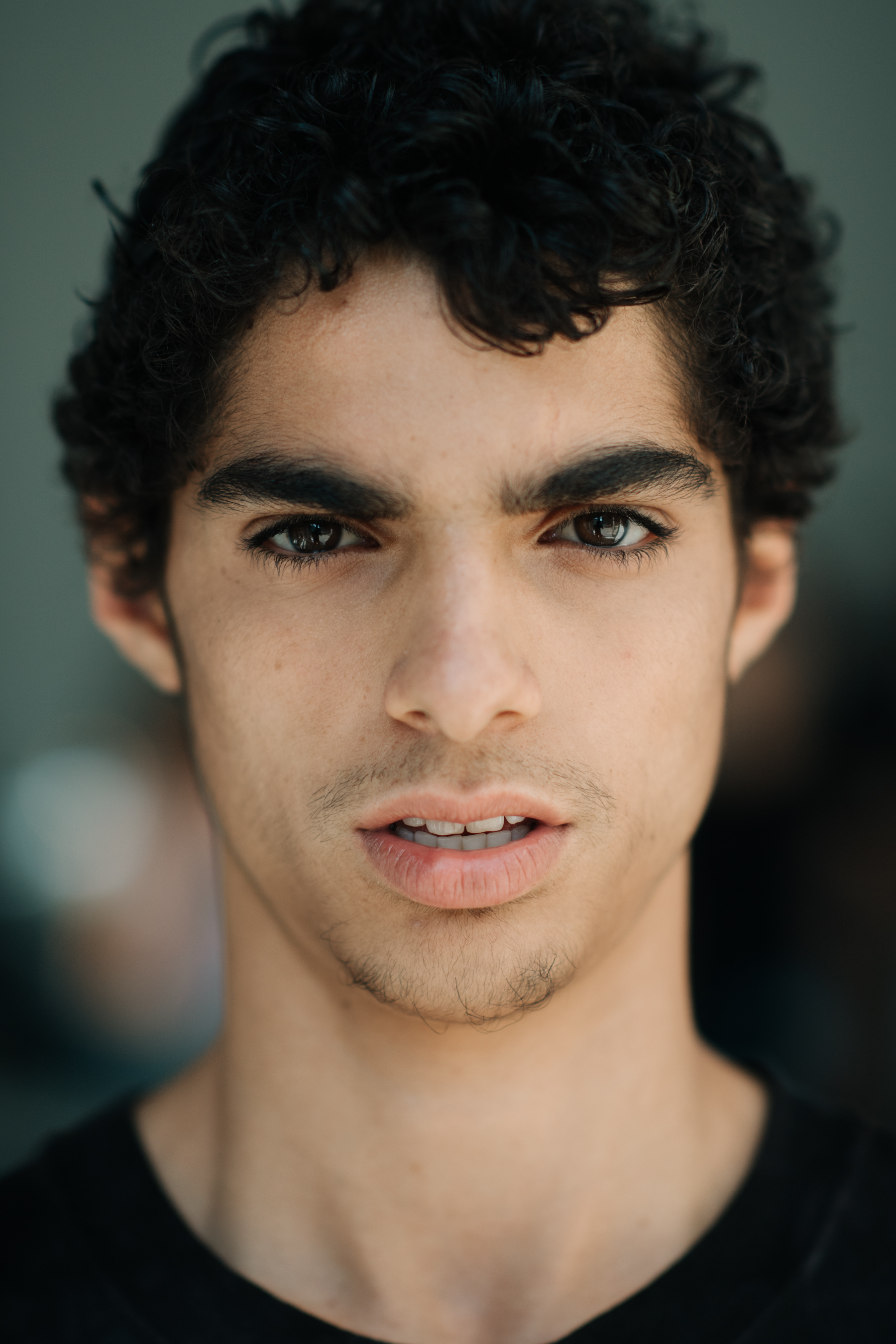 Portrait of male model before the show