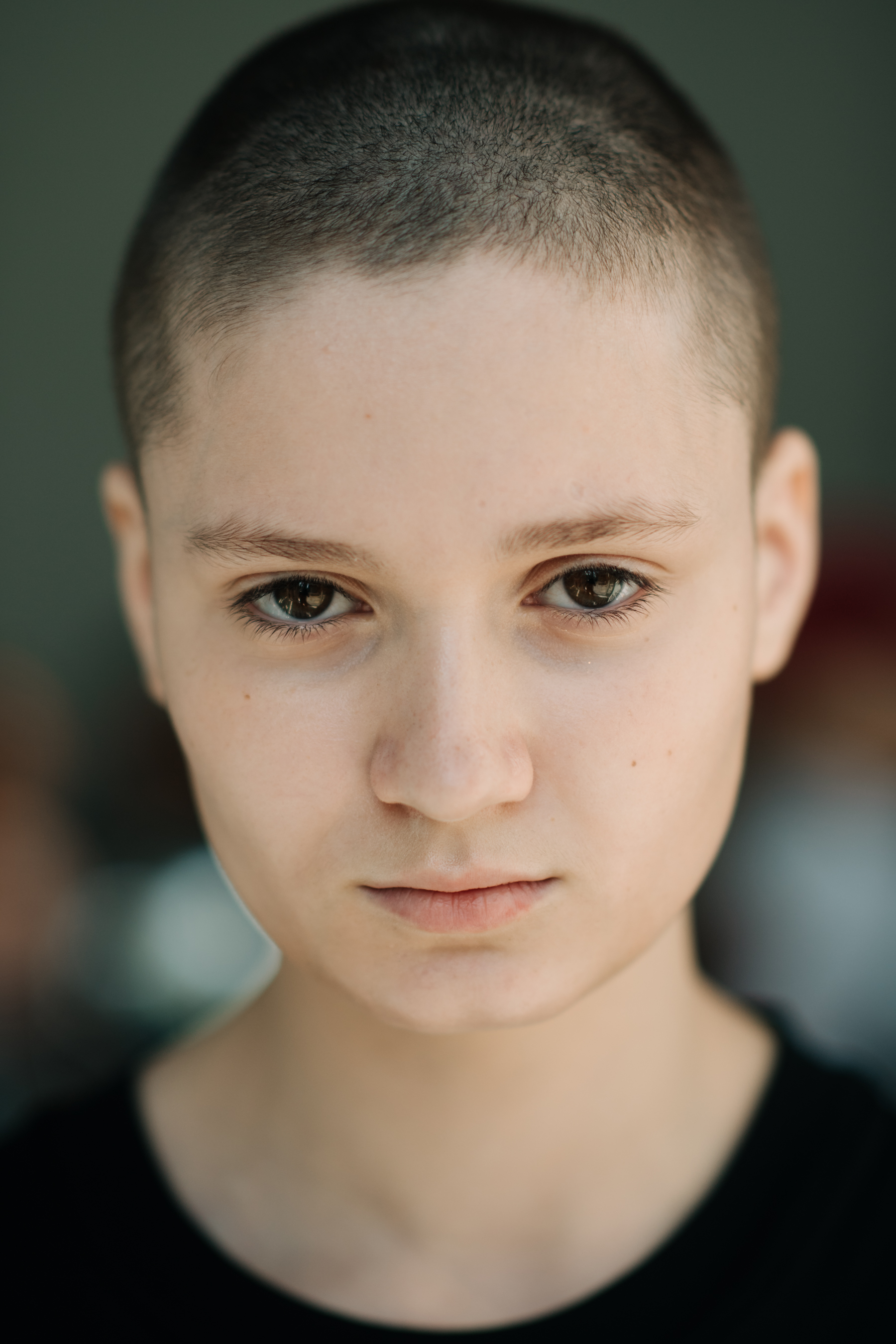 Portrait of young model before the show