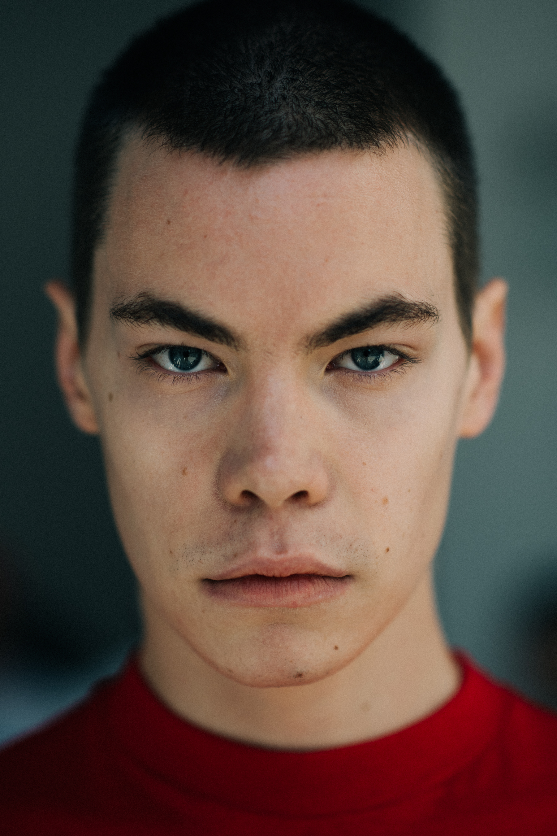 Portrait of male model before the show