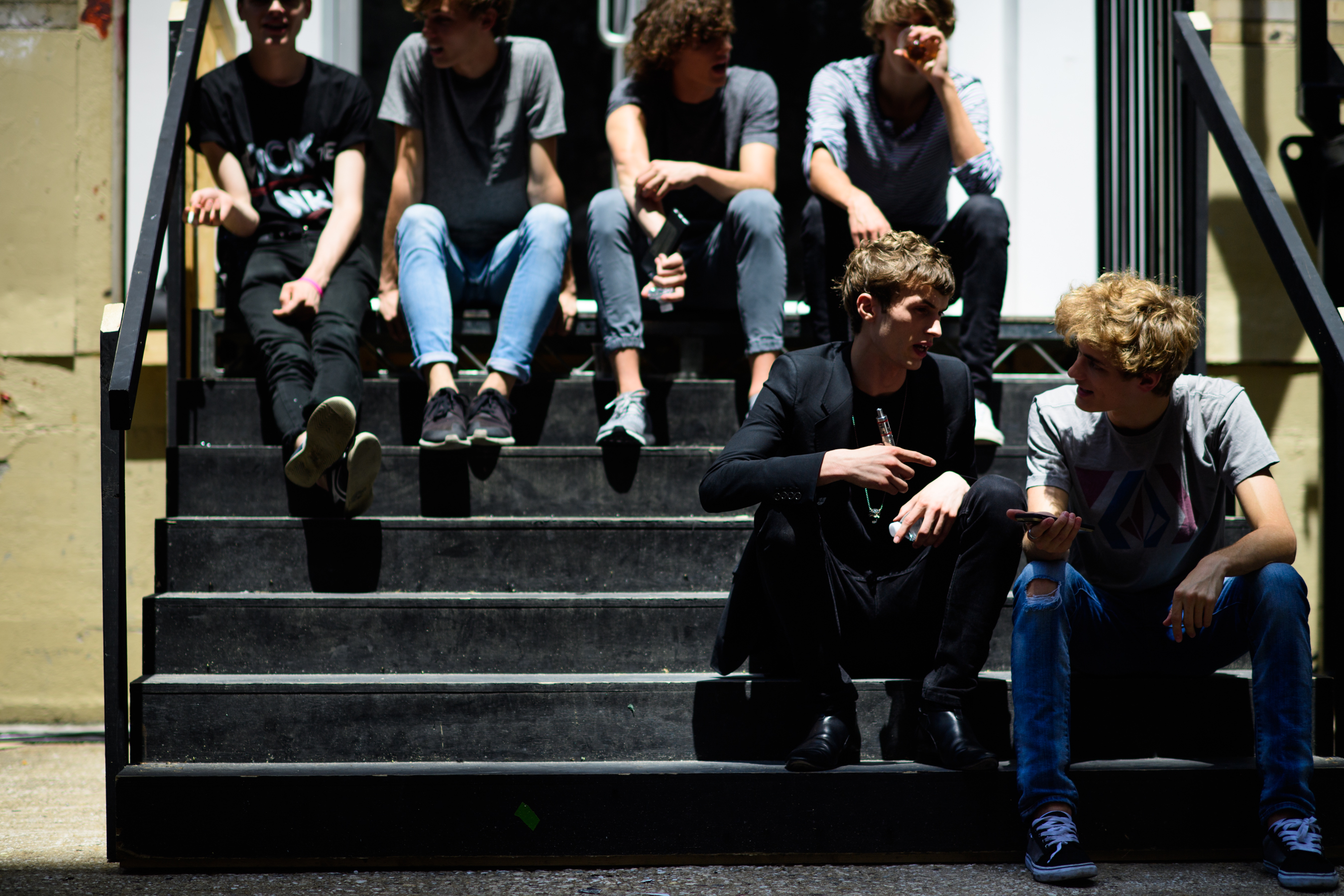 Group of models before American designer show