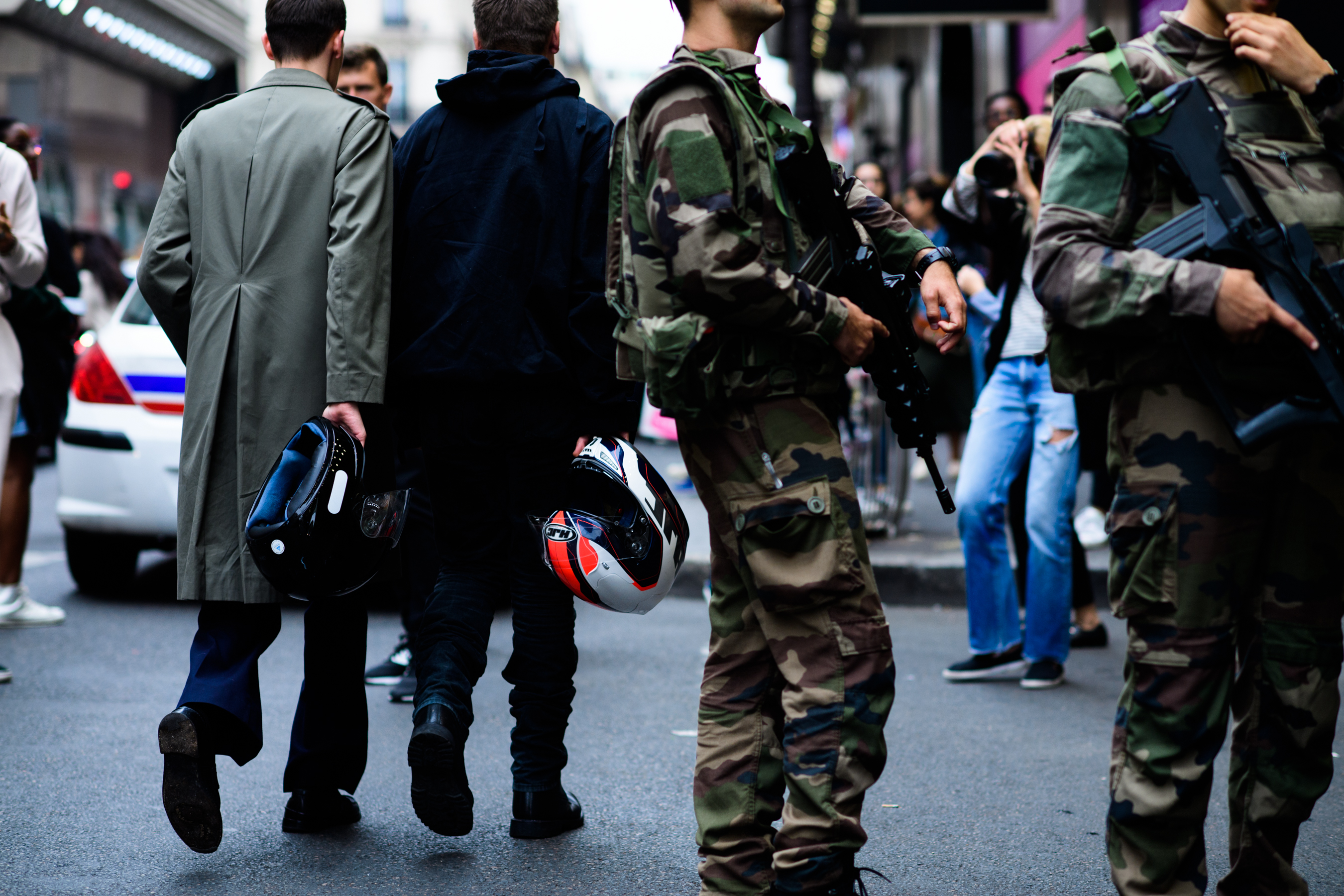 People walking before fashion show