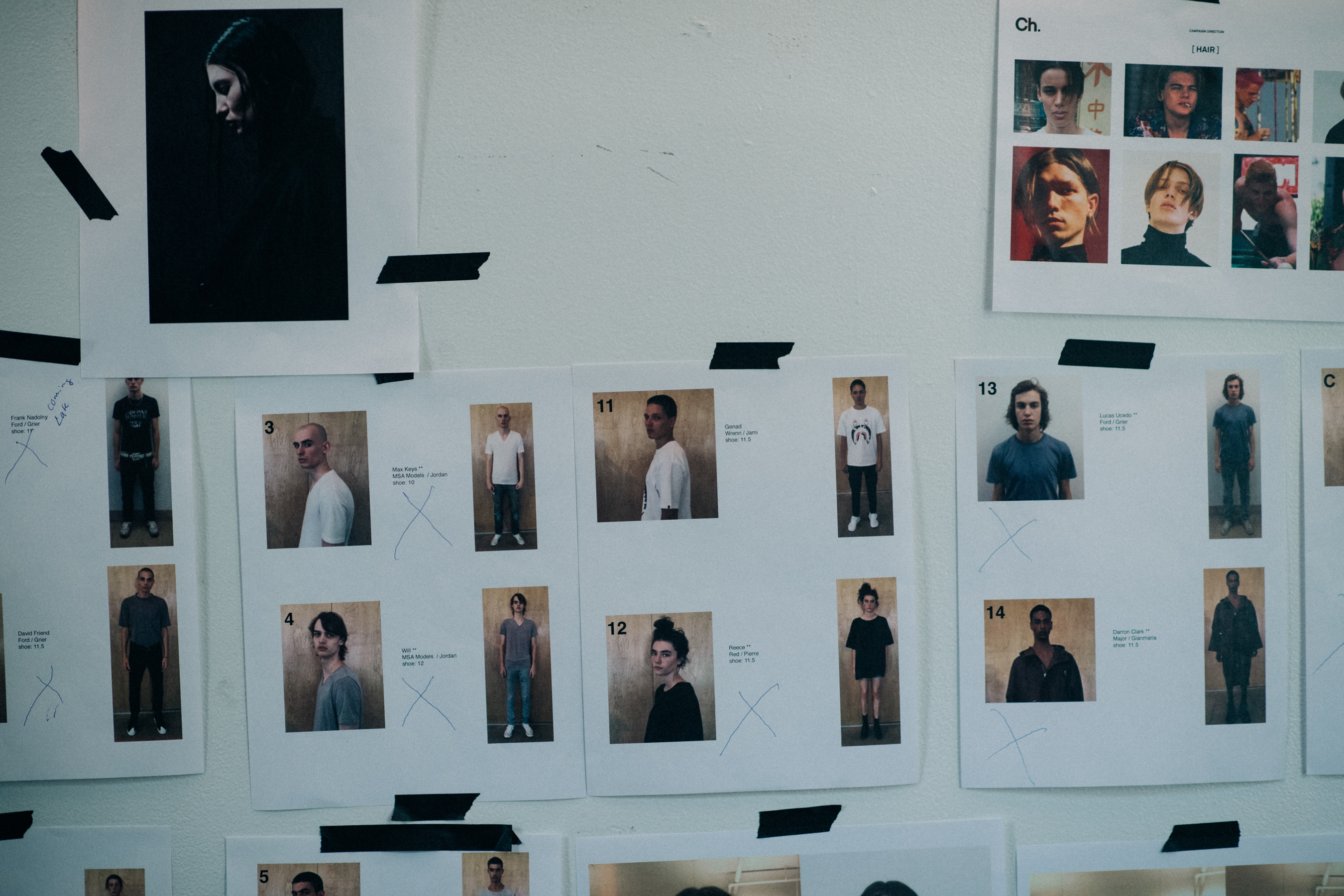 Casting board with model references