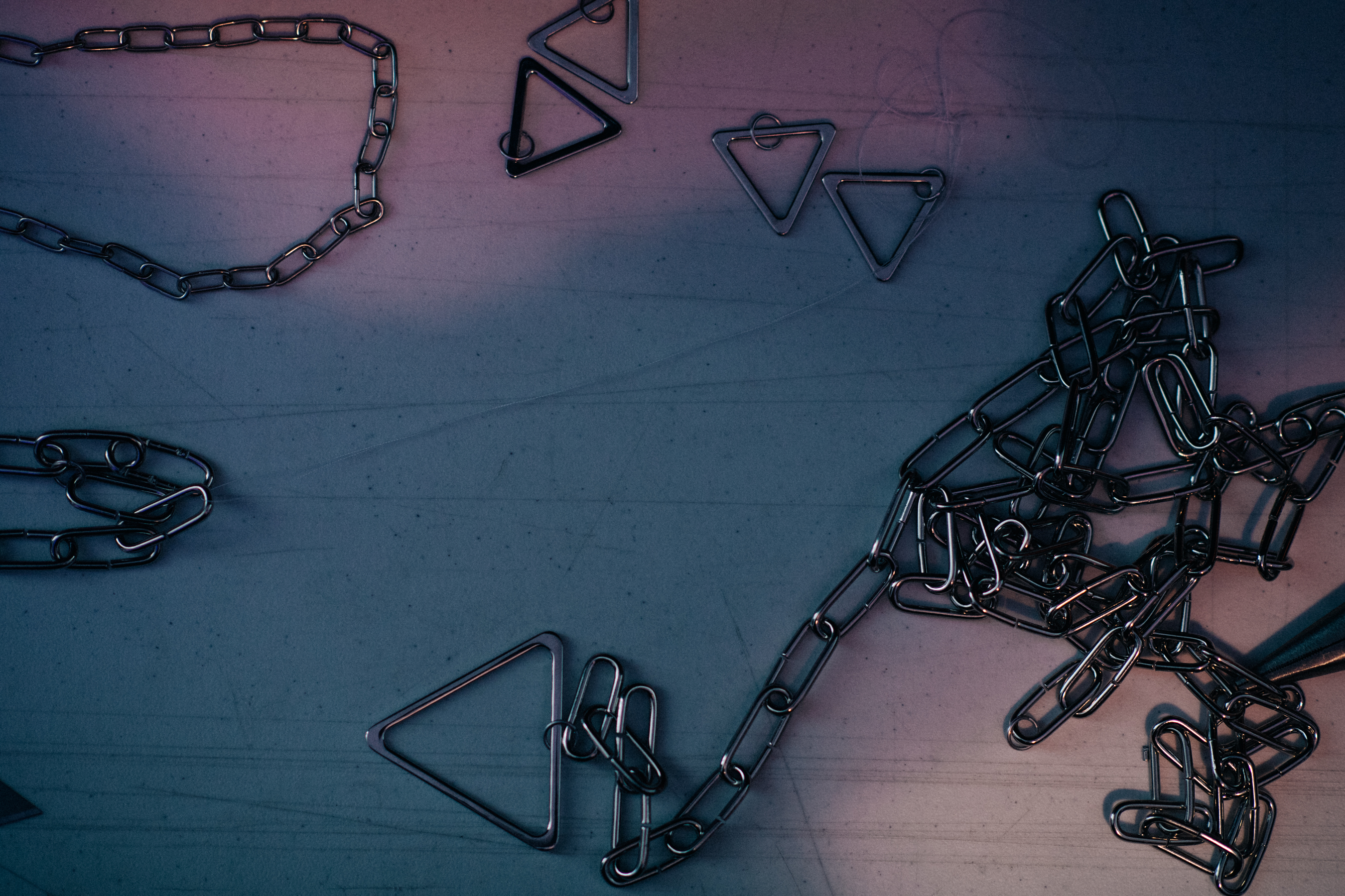 Close up of chains and earrings