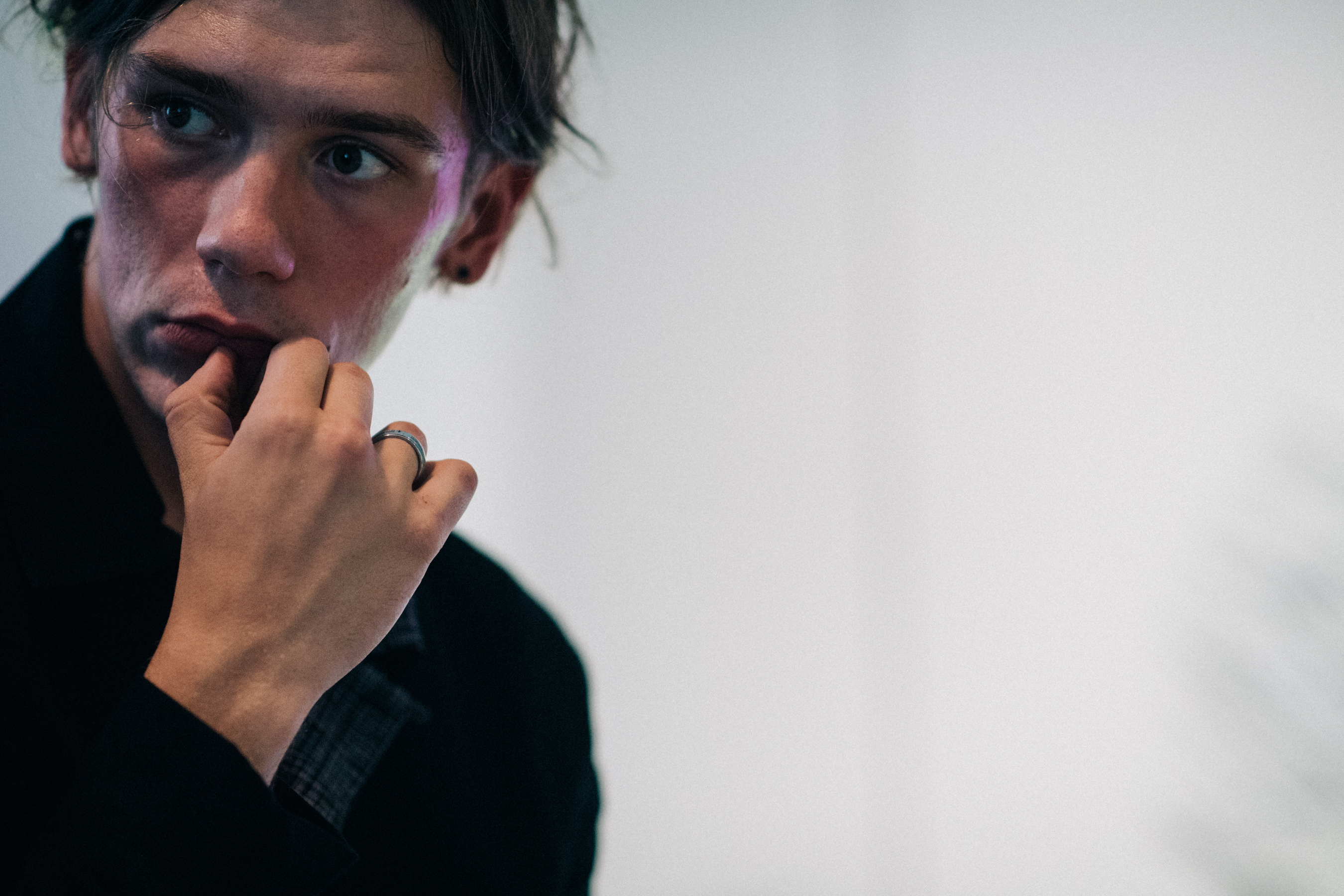 Male model before the show
