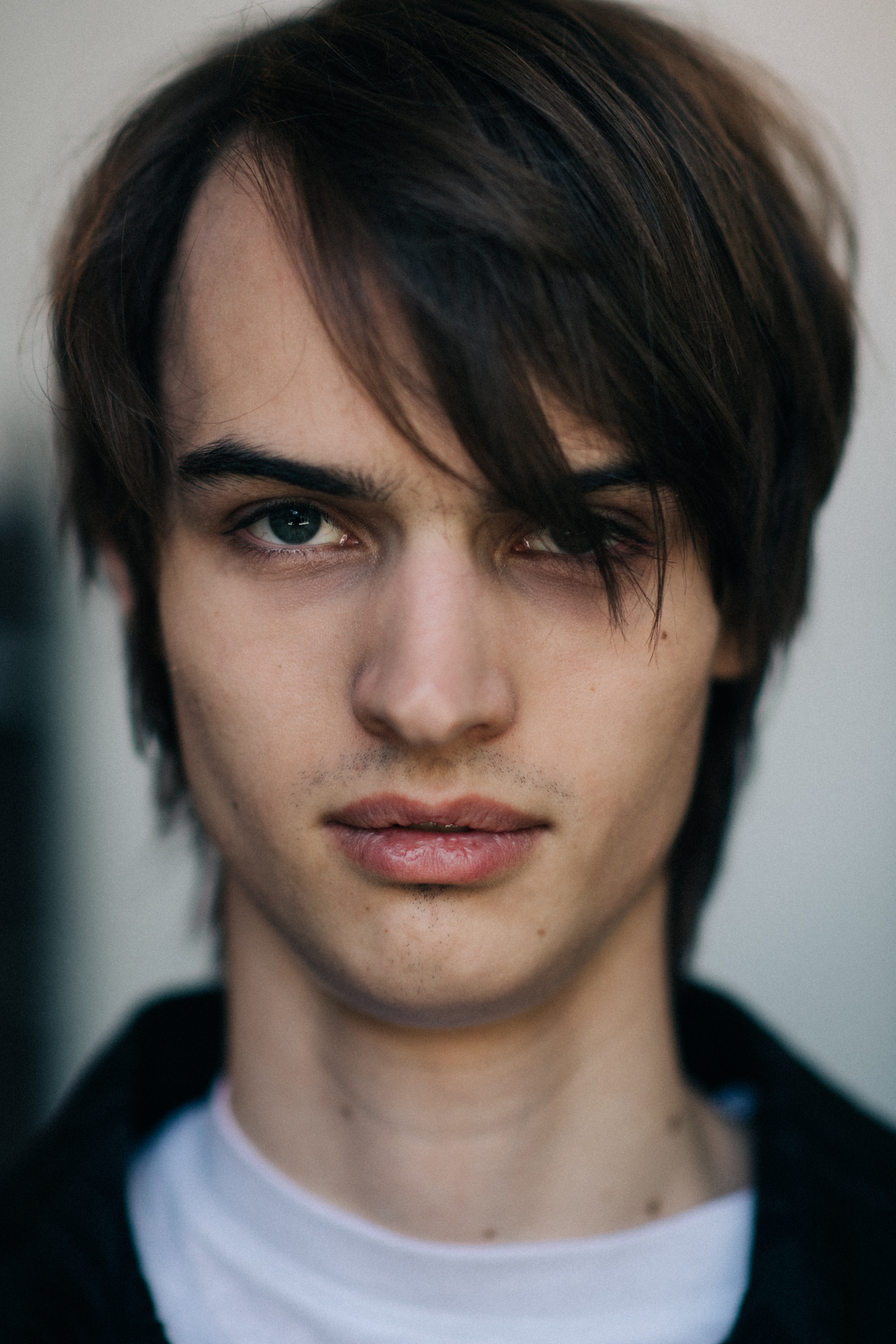Portrait of male model with bangs