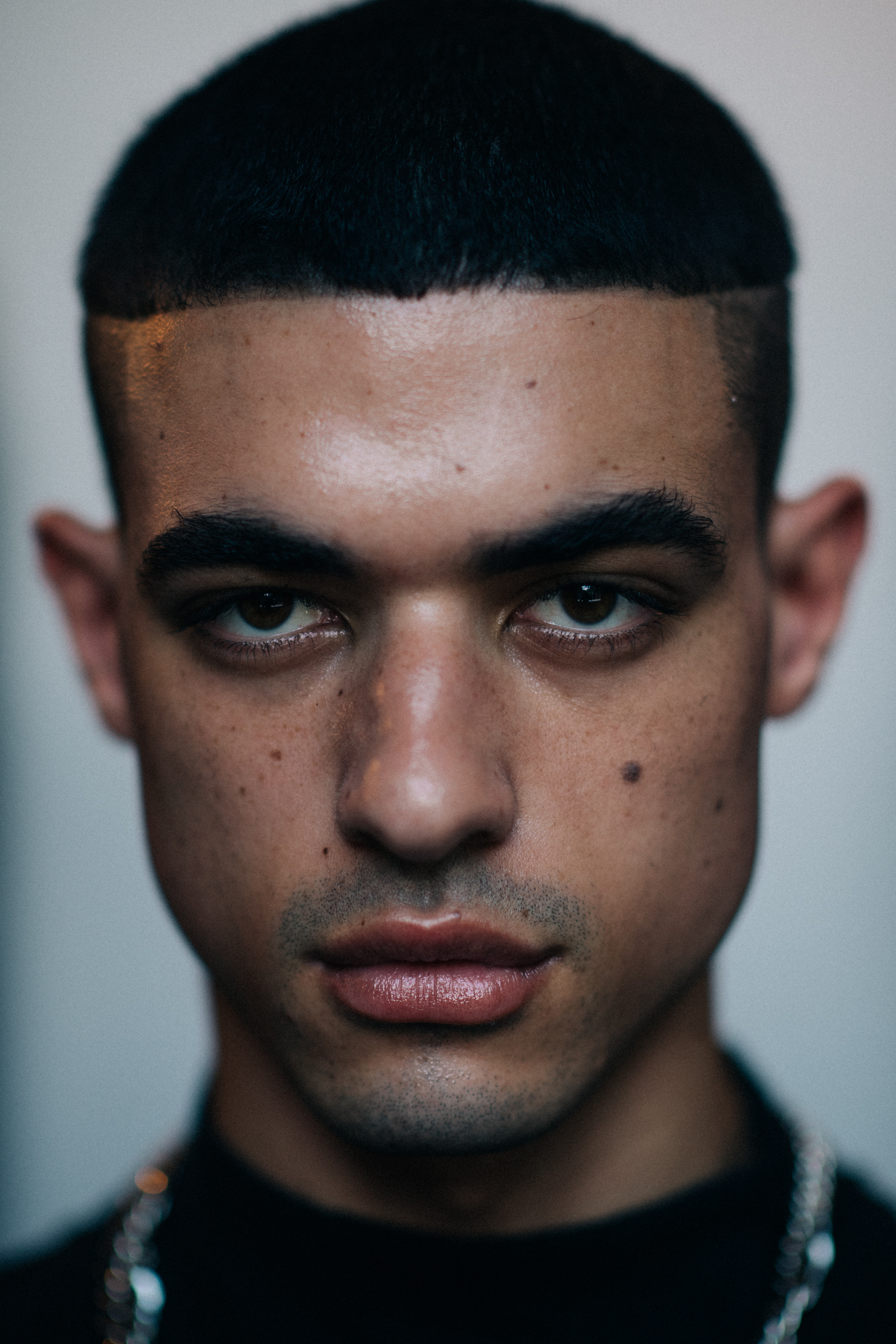 Portrait of a male model before show