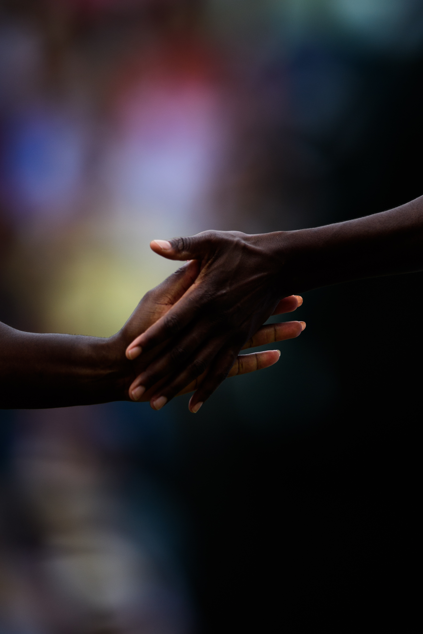 Two American tennis champions handshake