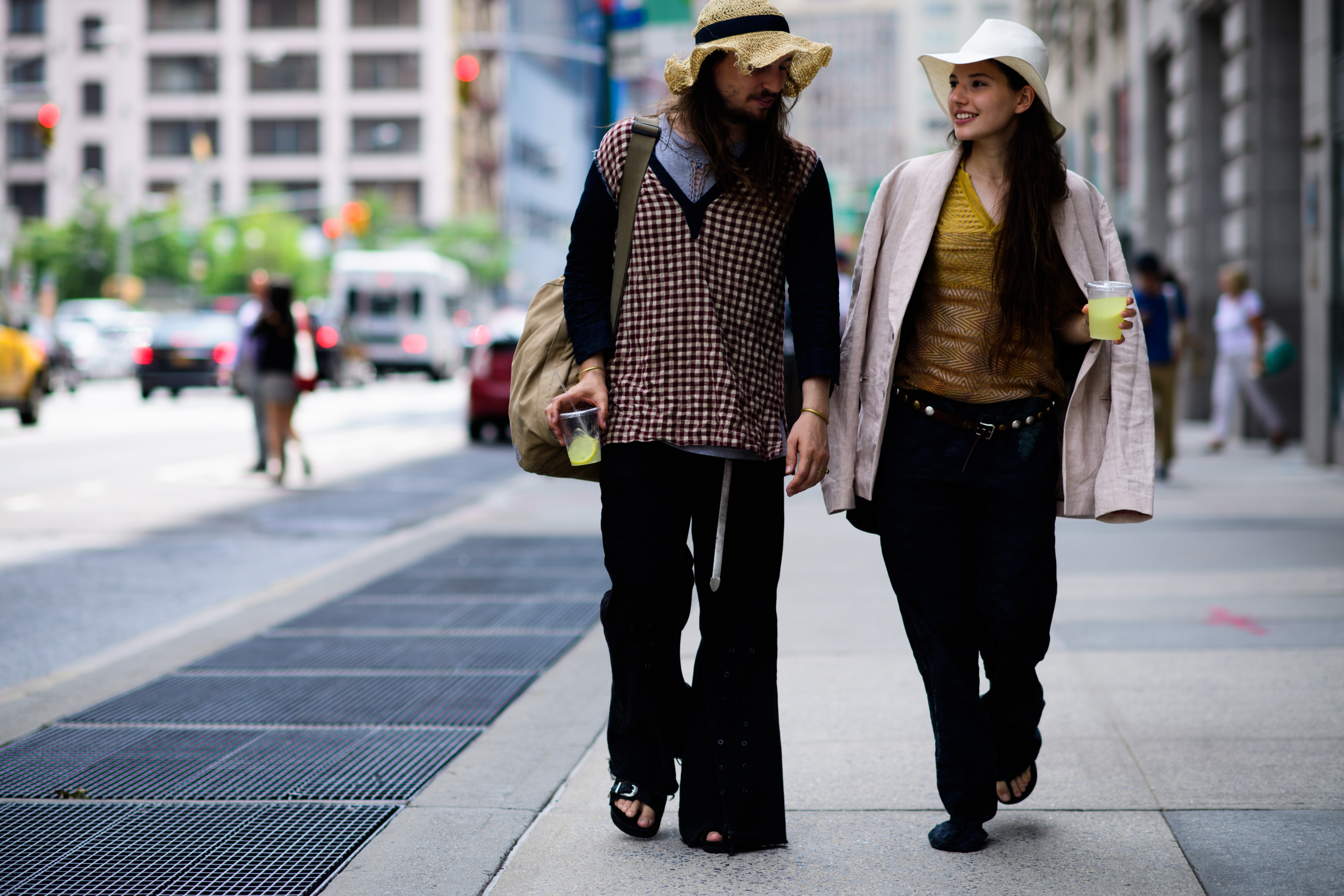 French Canadian couple wearing DIY clothes