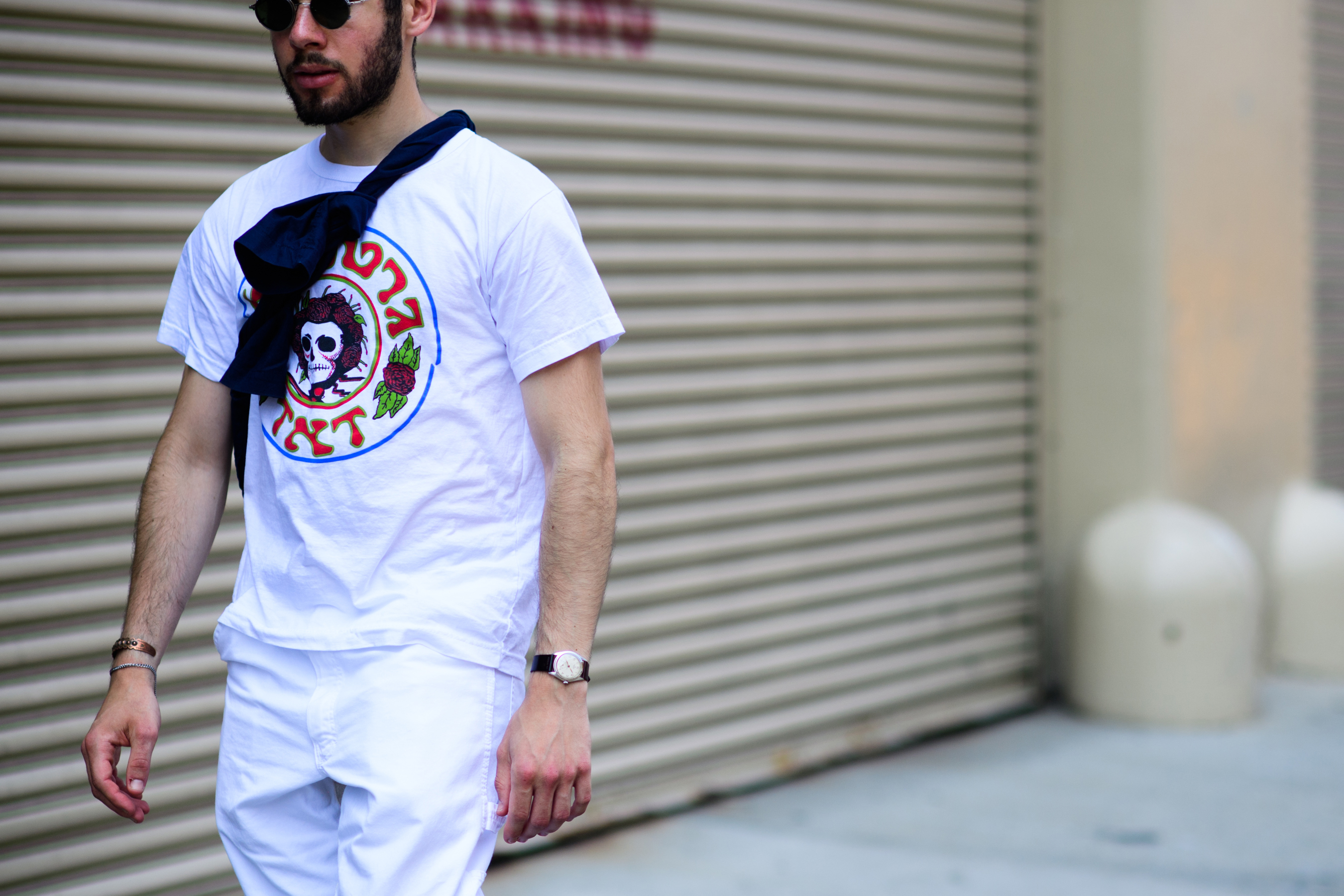 Man wearing all white outfit
