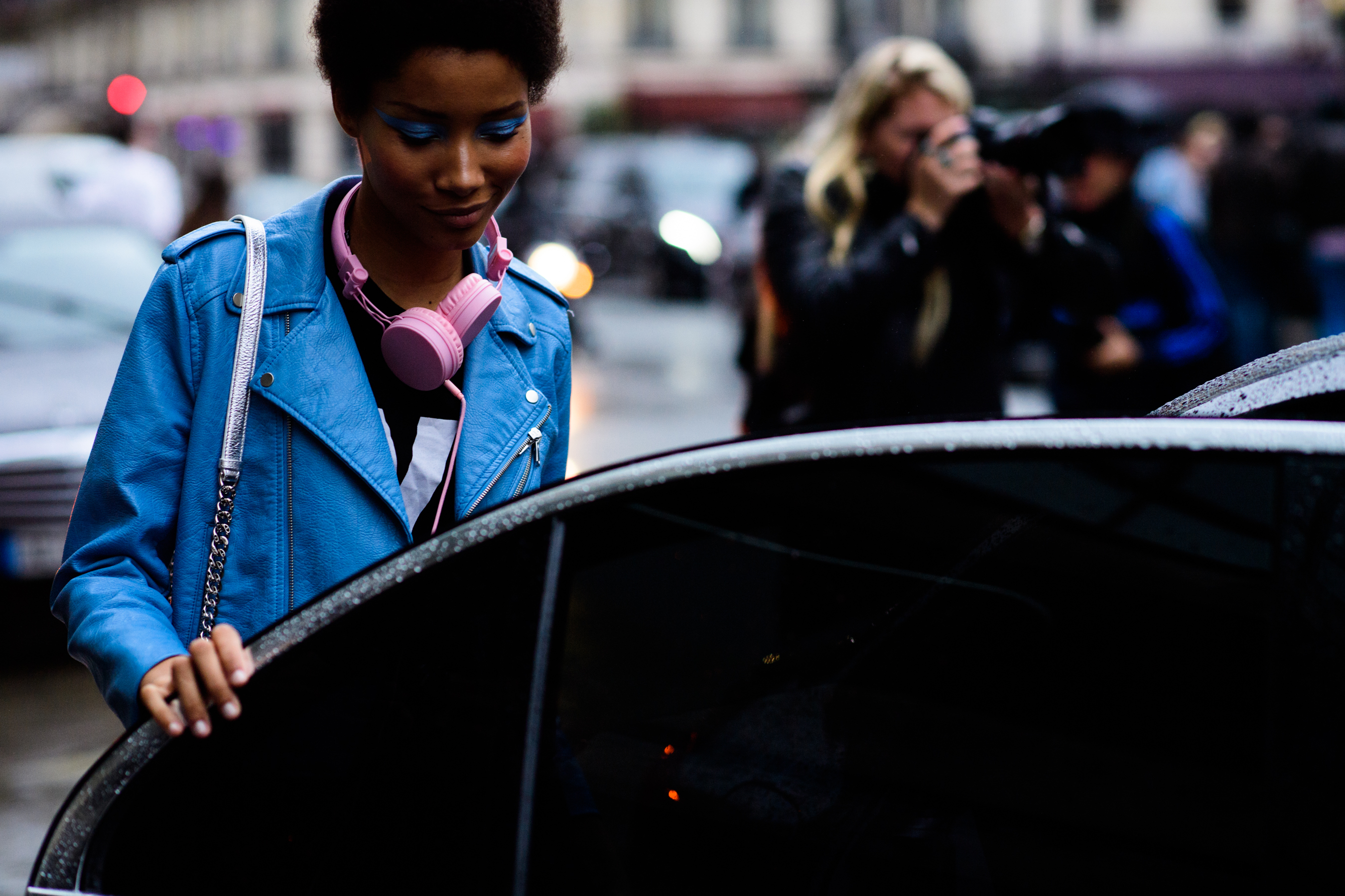 Female model after fashion show