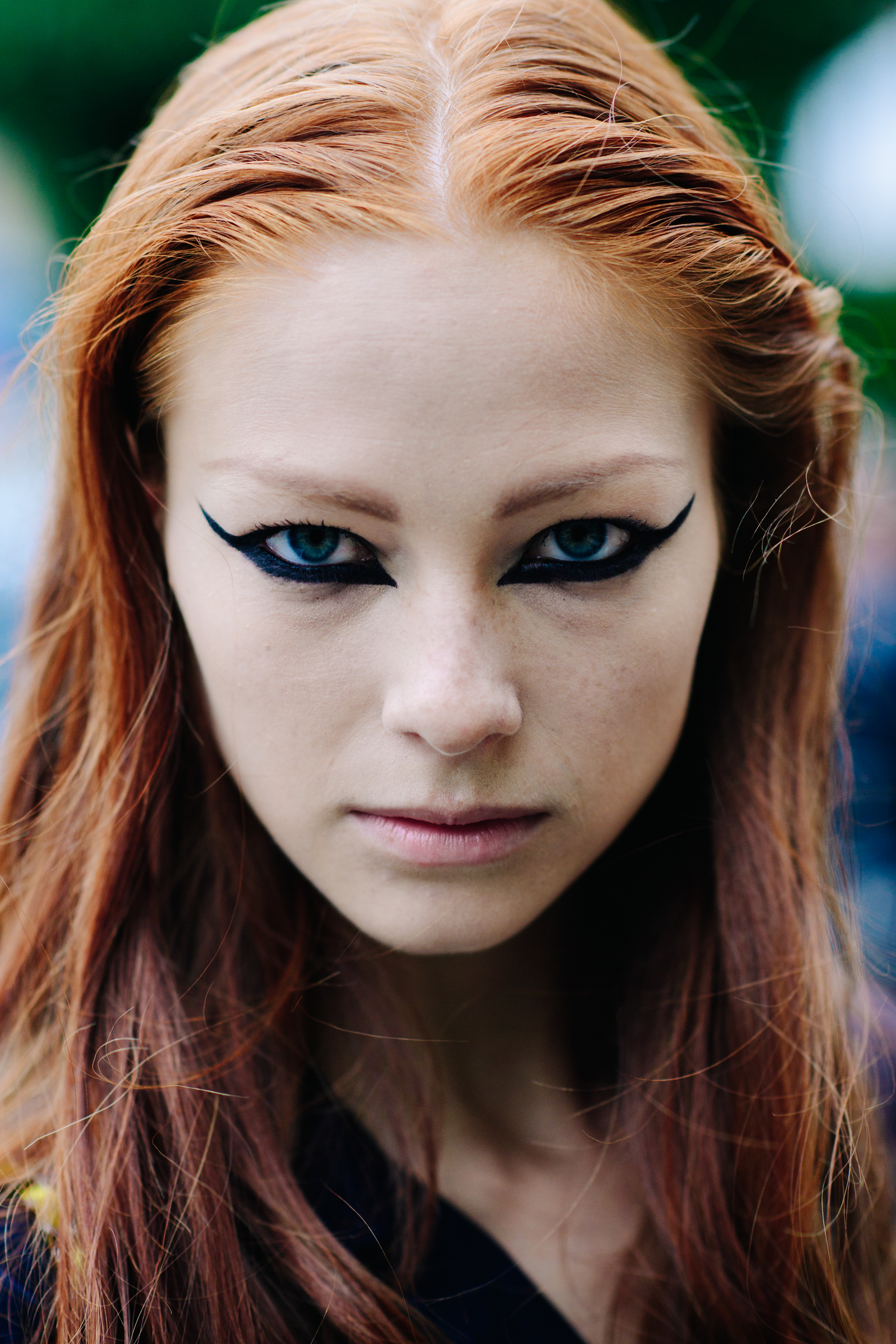 Ginger-haired female model portrait
