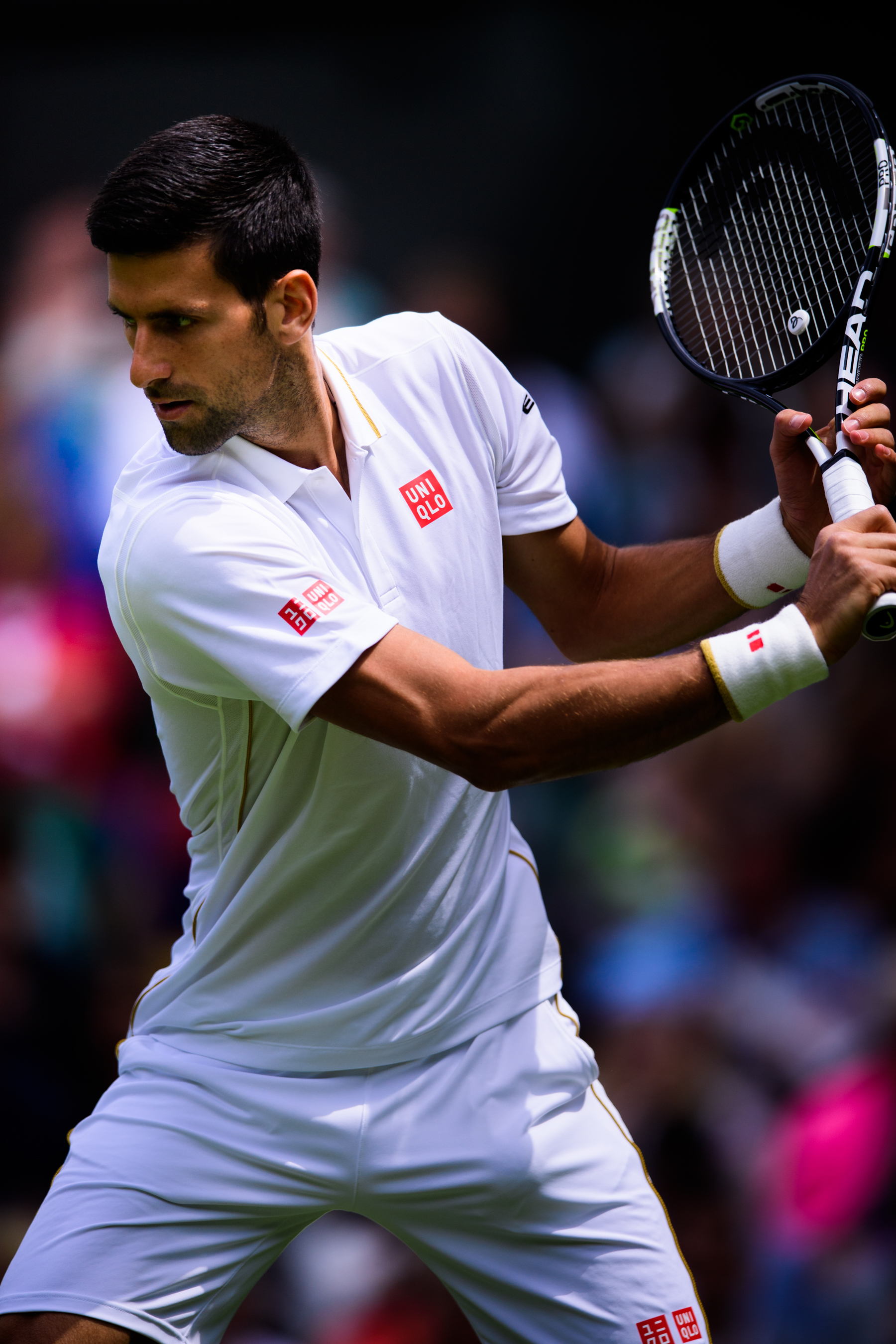 Professional Serbian tennis player wearing white
