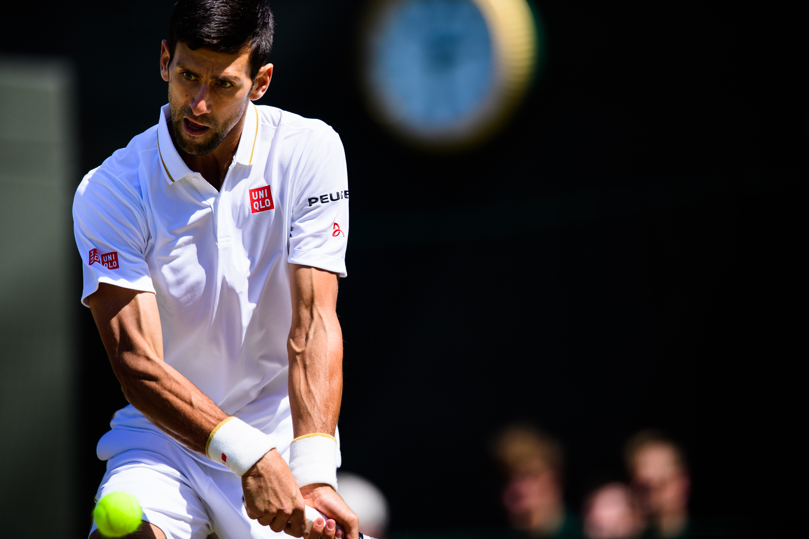 Professional Serbian tennis player wearing white