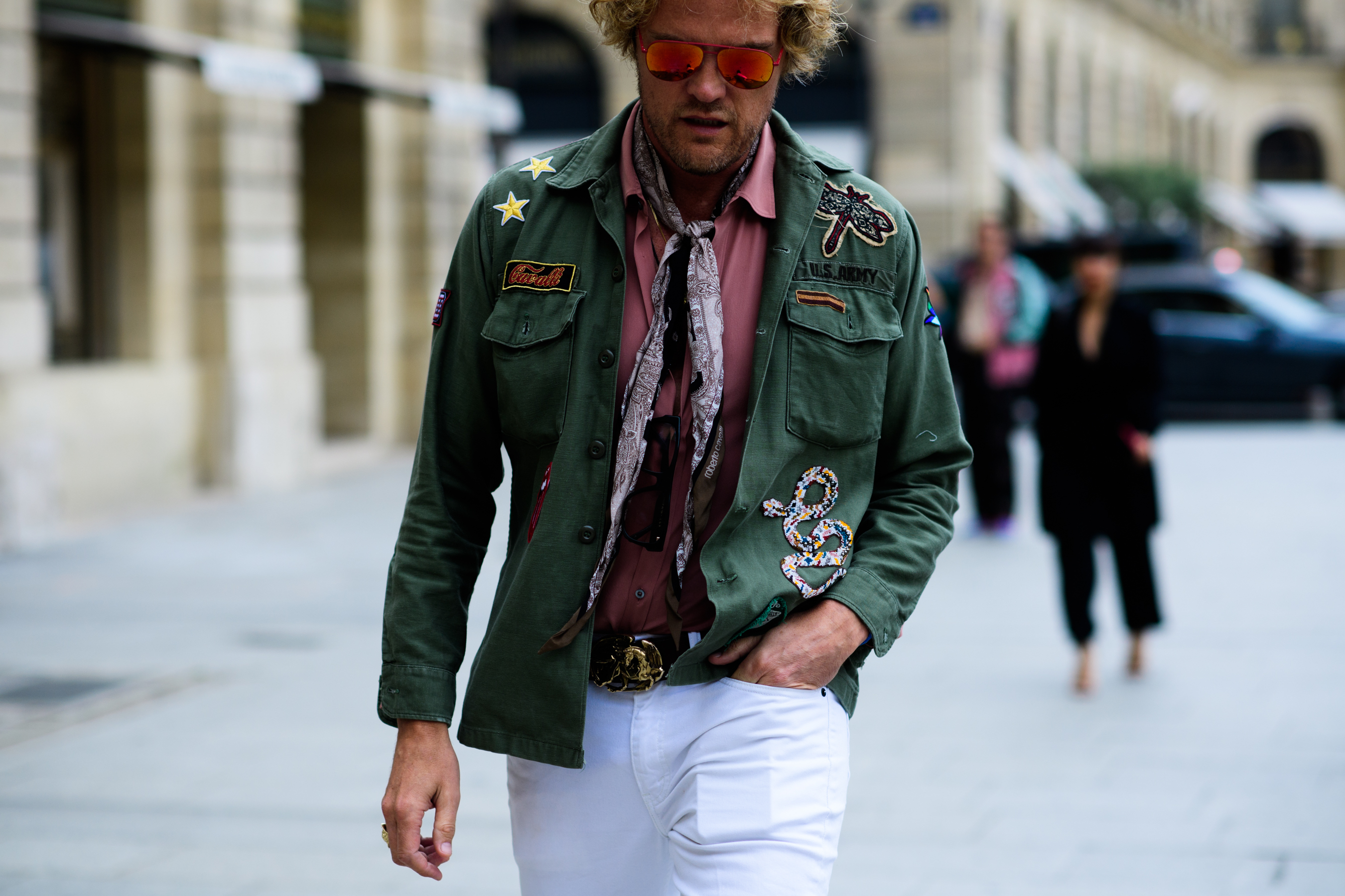 Creative director of Roberto Cavalli army jacket